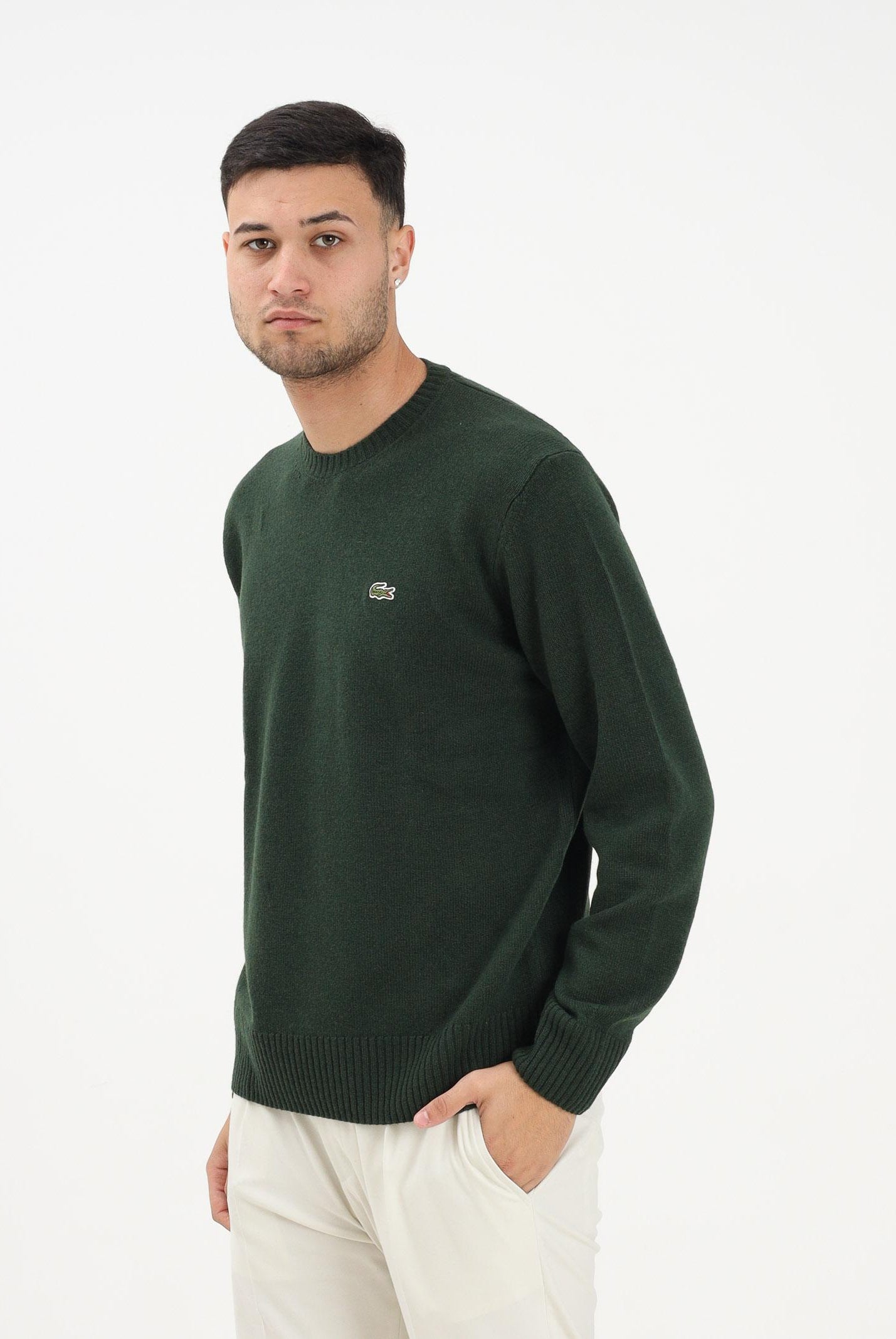 LACOSTE Maglioncino girocollo verde da uomo AH2916 YZP LACOSTE