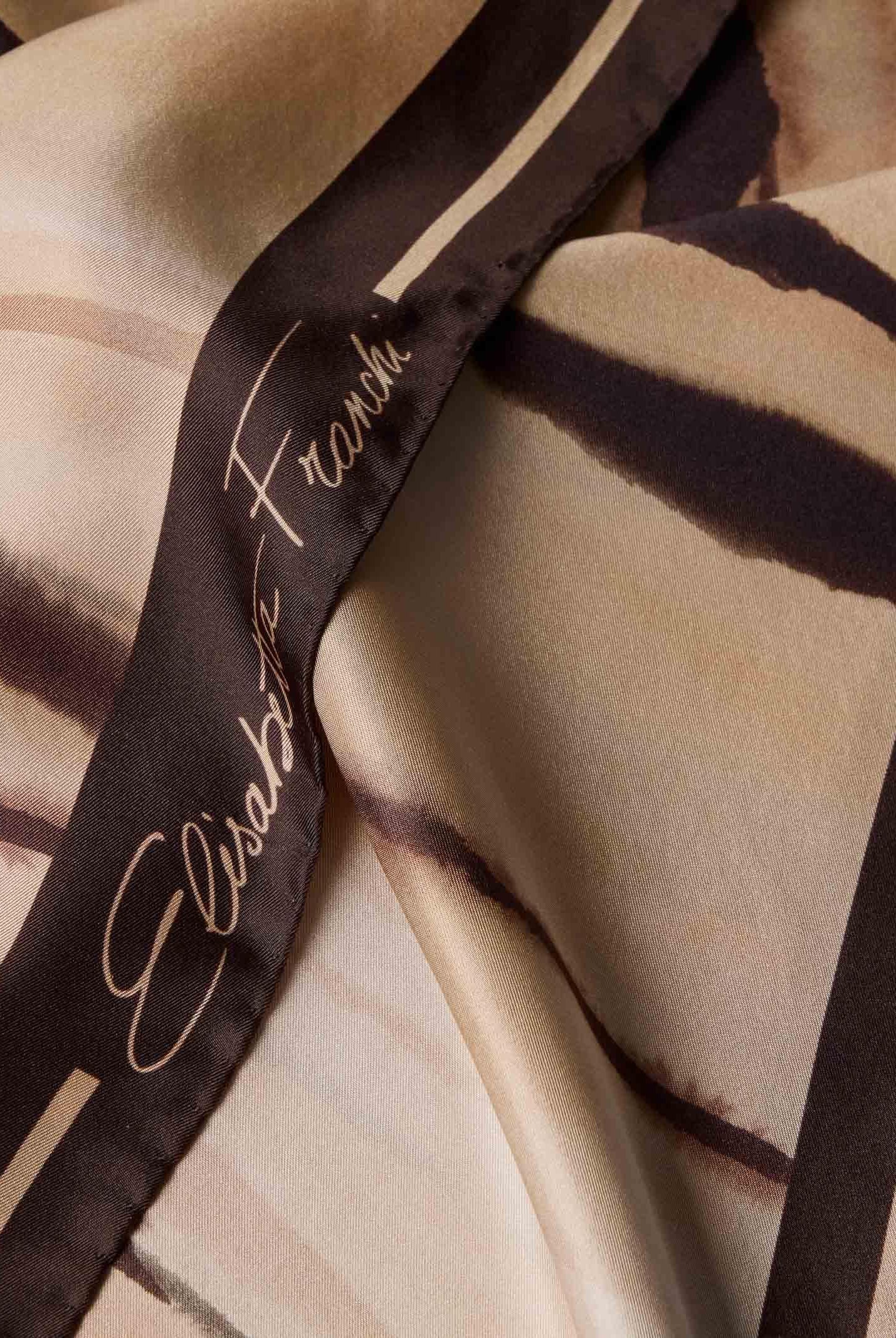 ELISABETTA FRANCHI Foulard beige e marrone da donna con stampa tigre FO26L62E2 470 ELISABETTA FRANCHI