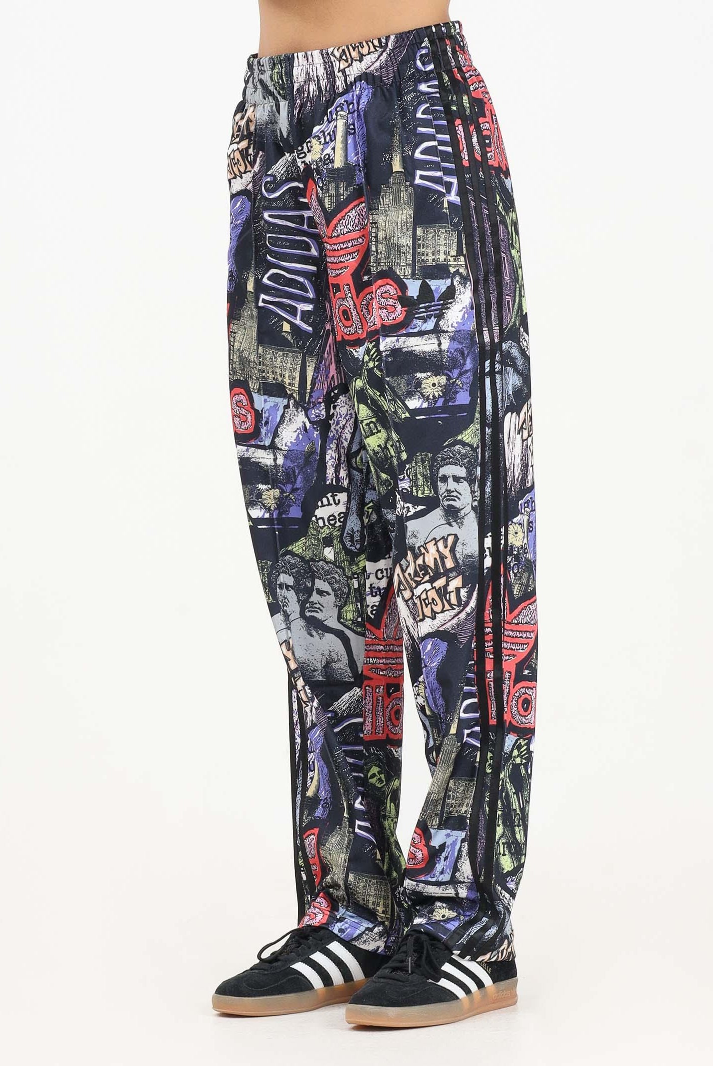 ADIDAS ORIGINALS Pantalone sportivo adidas X Jeremy Scott Pride AOP nero da donna JY2021 . ADIDAS ORIGINALS