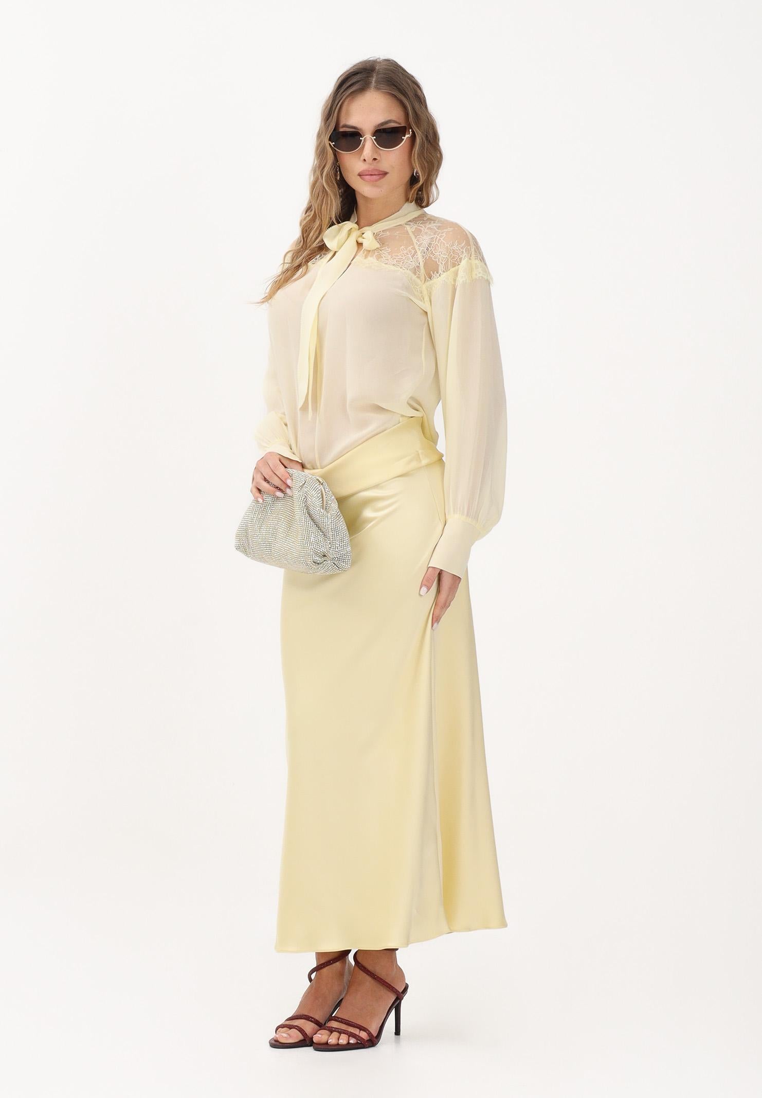 PATRIZIA PEPE Gonna midi gialla da donna con drappeggio 8G0532A269 Y478 PATRIZIA PEPE
