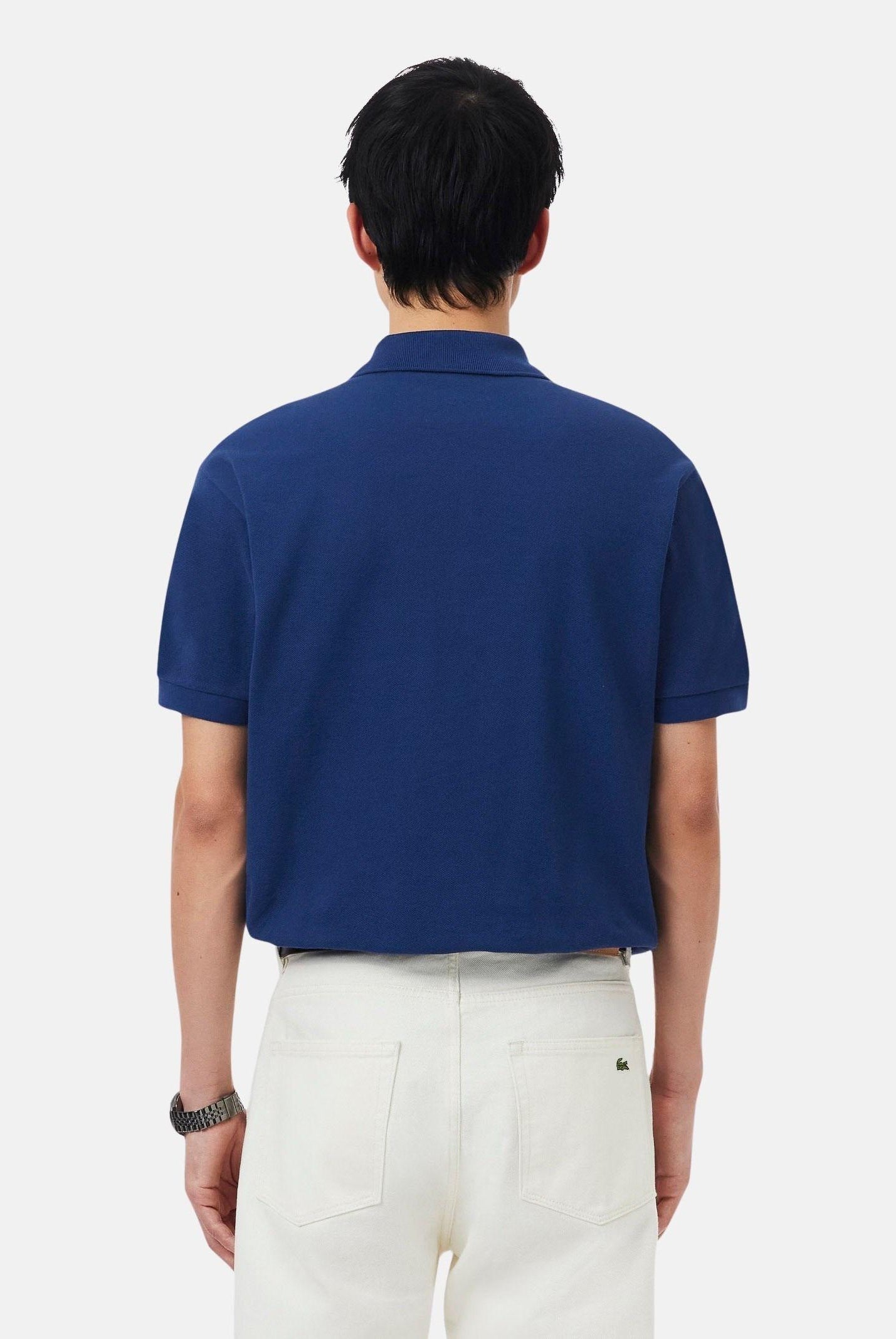 LACOSTE Polo a manica corta blu per uomo e donna con patch logo 1212 F9F LACOSTE