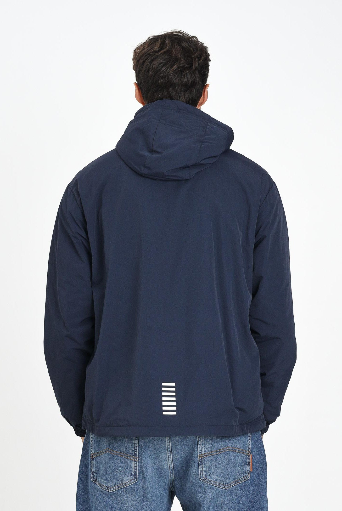 EA7 Giacca a vento blu da uomo con logo 7M000790AF13190 UB102 EA7
