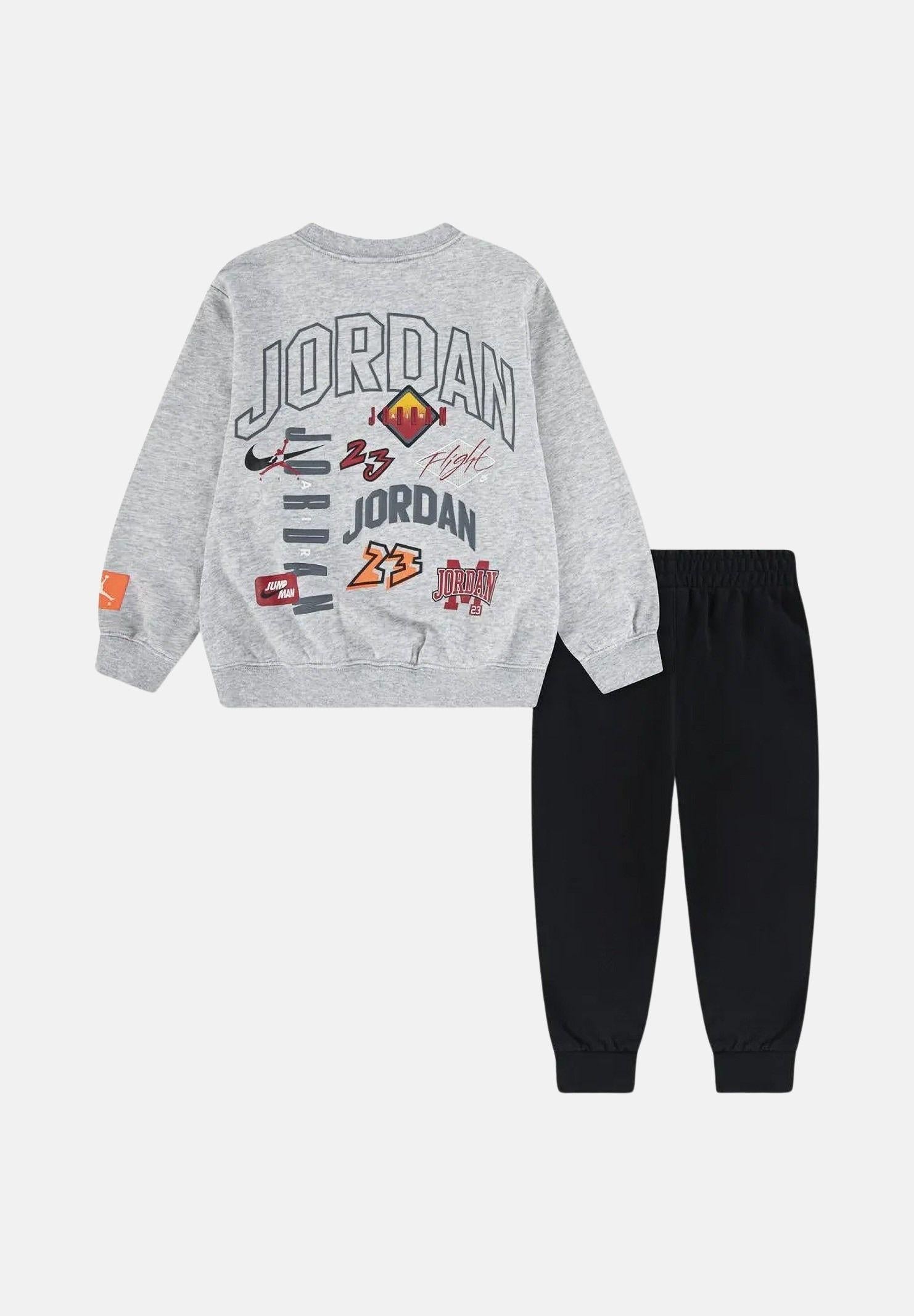 JORDAN Tuta MJ DYNASTY FT CREW grigia e nera da bambino 85F571 023 JORDAN