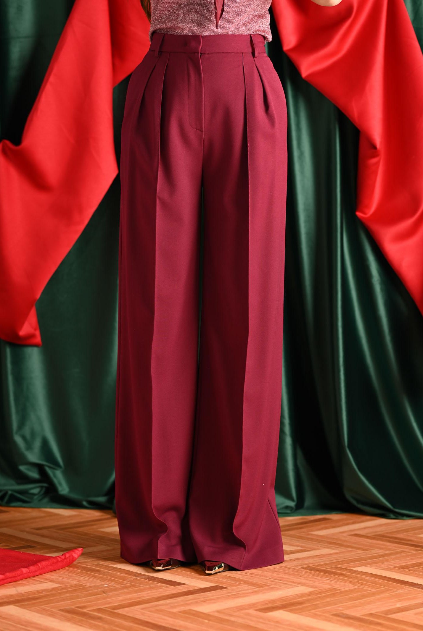 SIMONA CORSELLINI Pantalone elegante bordeaux da donna A25CPPA01202-C00201 V0741 SIMONA CORSELLINI