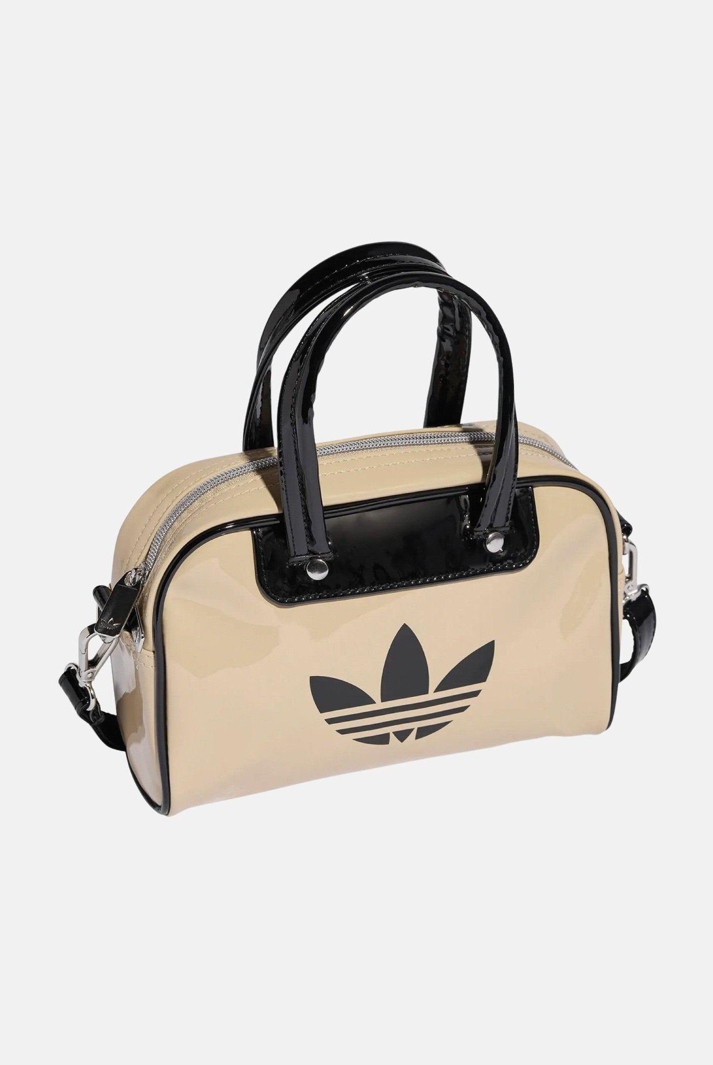 ADIDAS ORIGINALS Borsa a mano Adicolor Mini Bowling beige e nera da donna KD7841 . ADIDAS ORIGINALS