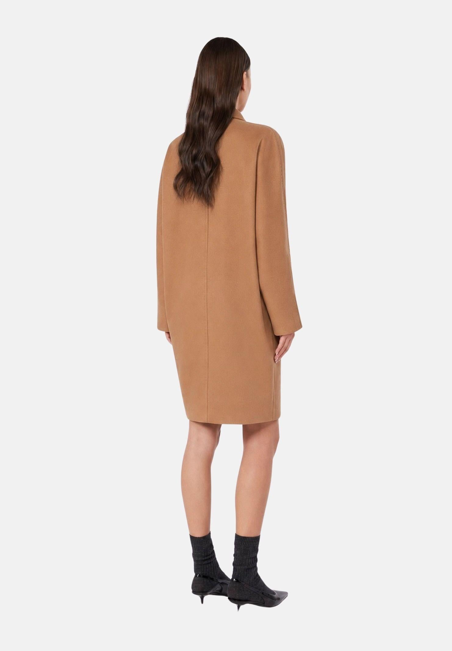 Cappotto doppiopetto MSTMASTRO in drap di pura lana, vestibilità ampia, tessuto 100% lana vergine con fodera 100% viscosa, 2626016071600 006 MAXMARA