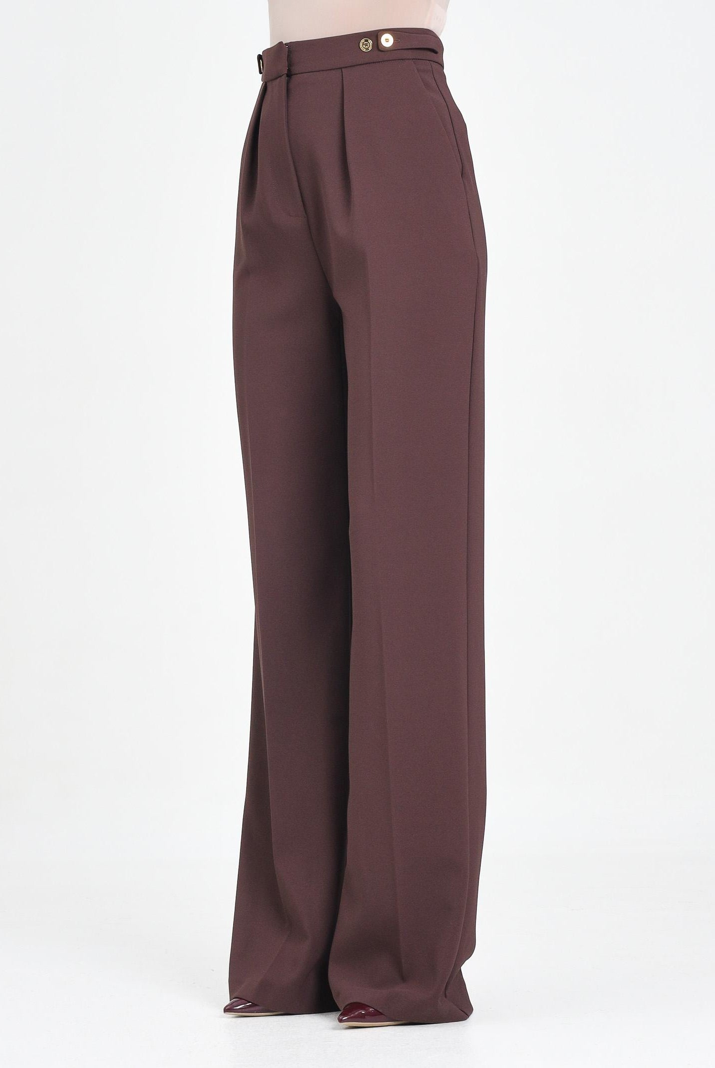 ELISABETTA FRANCHI Pantalone elegante bordeaux da donna con accessorio gioiello PA09956E2 EA4 ELISABETTA FRANCHI