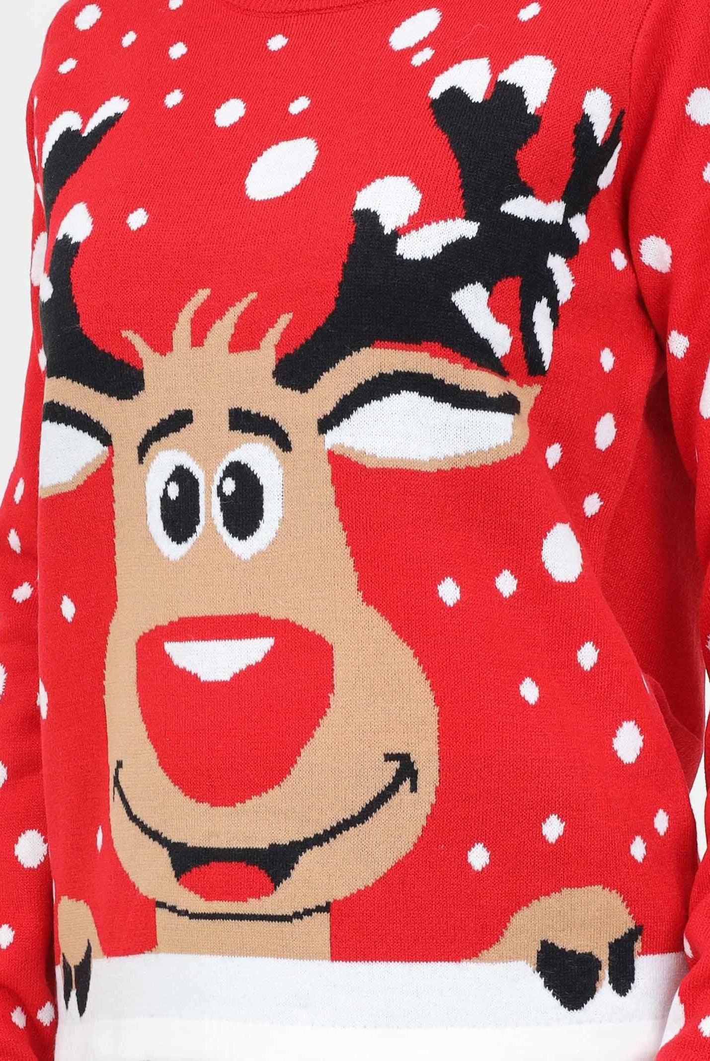 Maglioncino girocollo rosso da donna con renna 15238375 True Red JDY