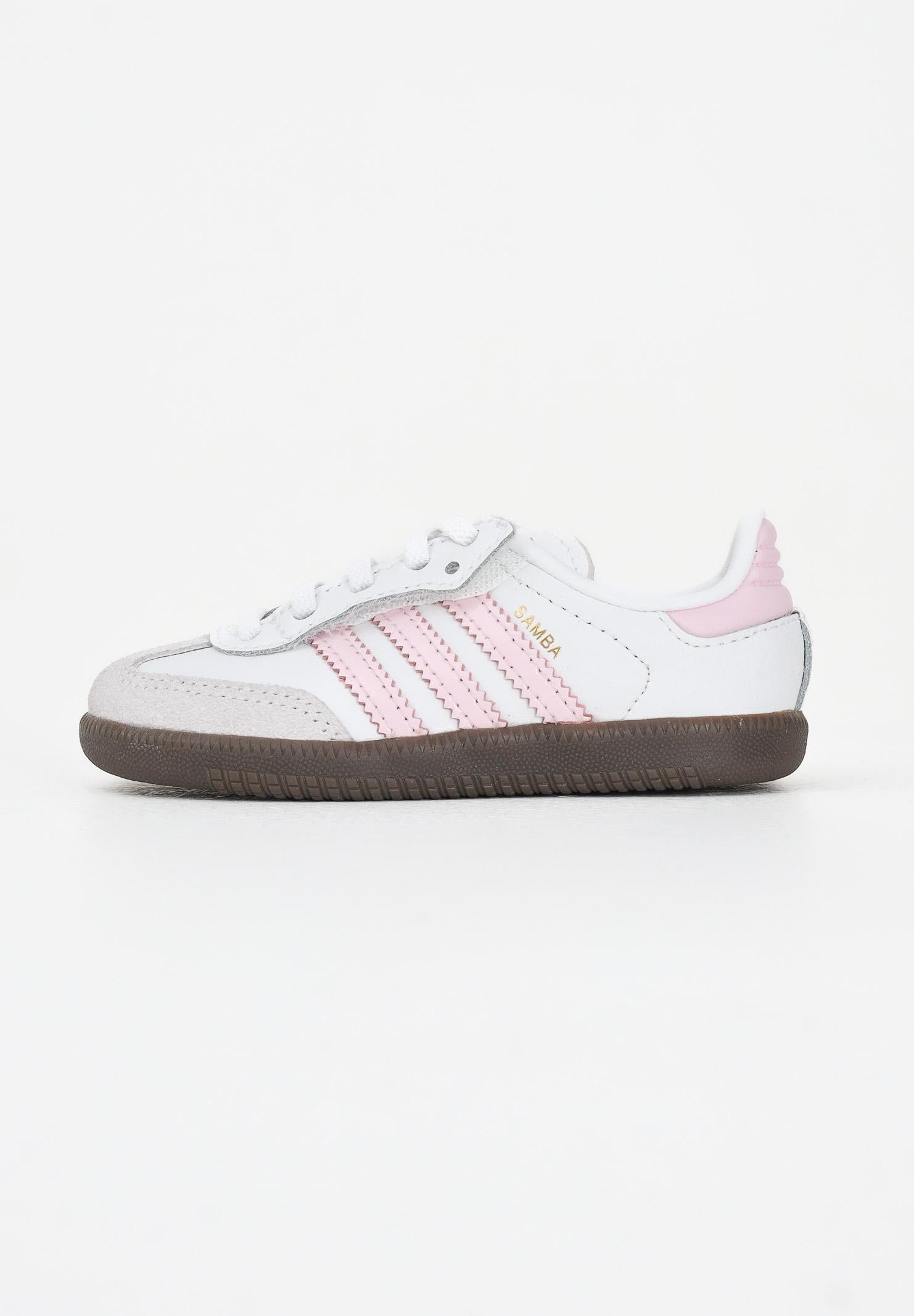 ADIDAS ORIGINALS Sneakers Samba OG Comfort Closure Elastic Lace bianche e rosa da neonato JQ2847 ADIDAS ORIGINALS