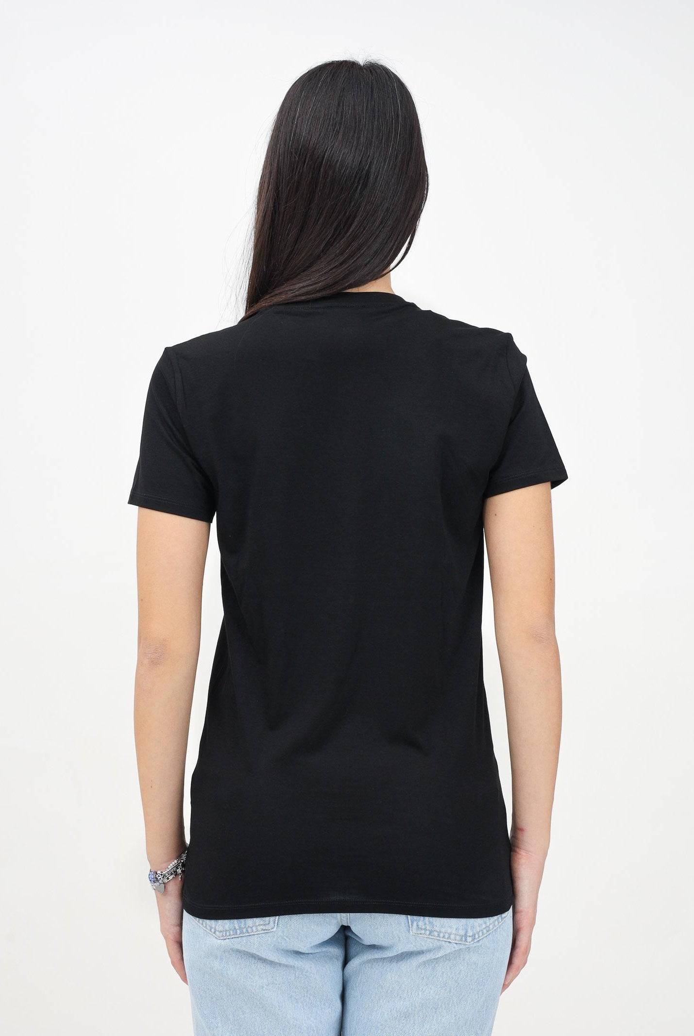 LACOSTE T-shirt a manica corta nera per uomo e donna con patch logo TH6709 031 LACOSTE