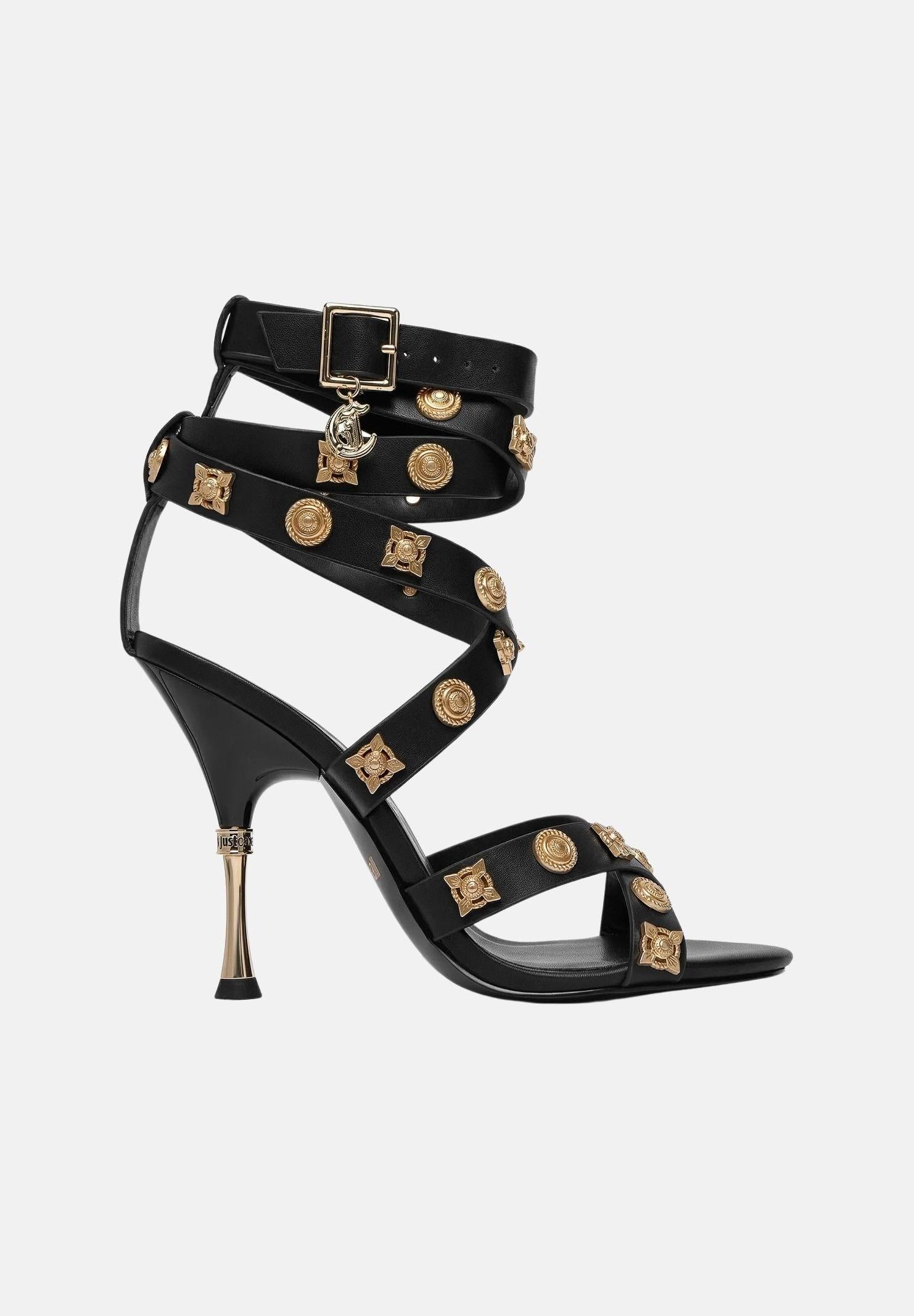 JUST CAVALLI Sandali con tacco neri da donna 80RA3S40ZSE55 899 JUST CAVALLI