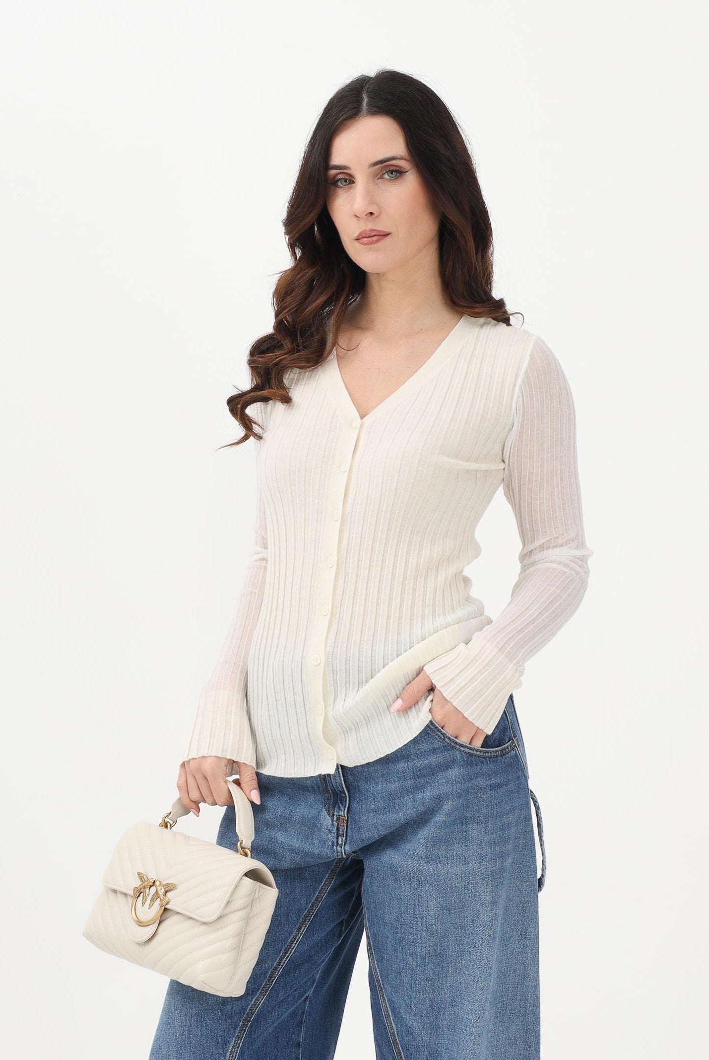 PINKO Cardigan CALDO beige da donna 106321A34B C14 PINKO