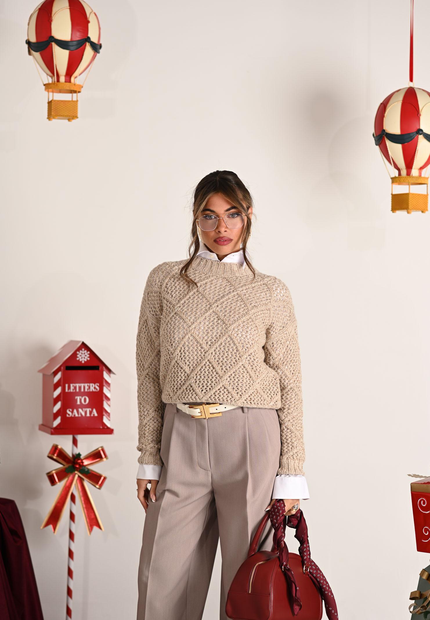 MAX MARA Maglioncino girocollo ELLADE beige da donna 2526366052600 001 MAX MARA