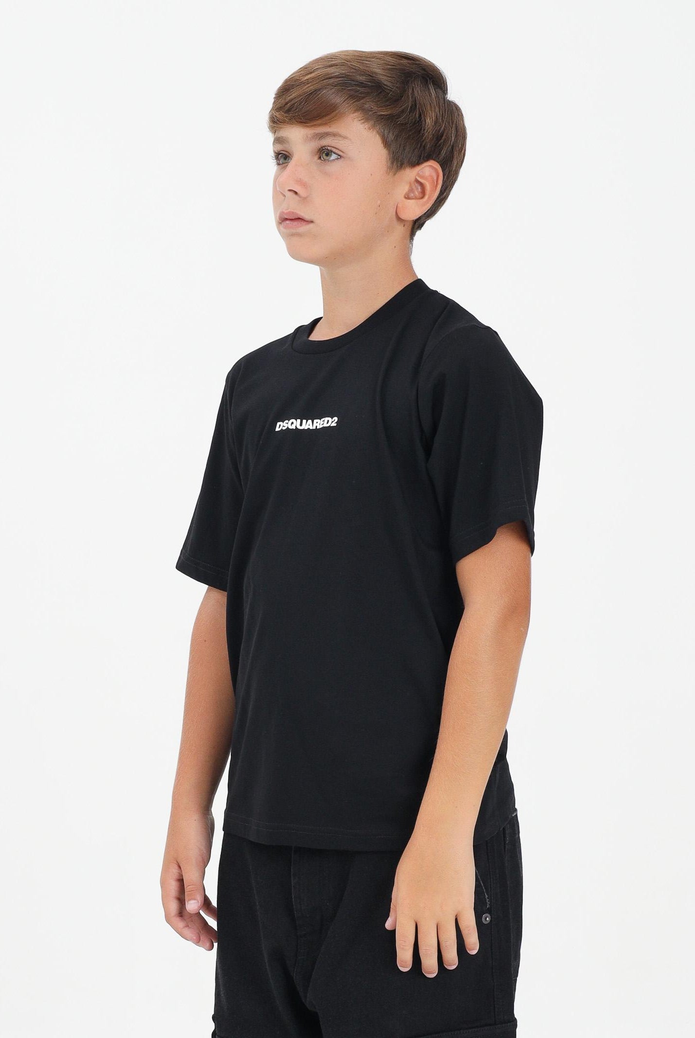 DSQUARED2 T-shirt a manica corta nera per donna, ragazzi e bambini con logo DSQUARED2 DQ2823D004G DQ900 DSQUARED2
