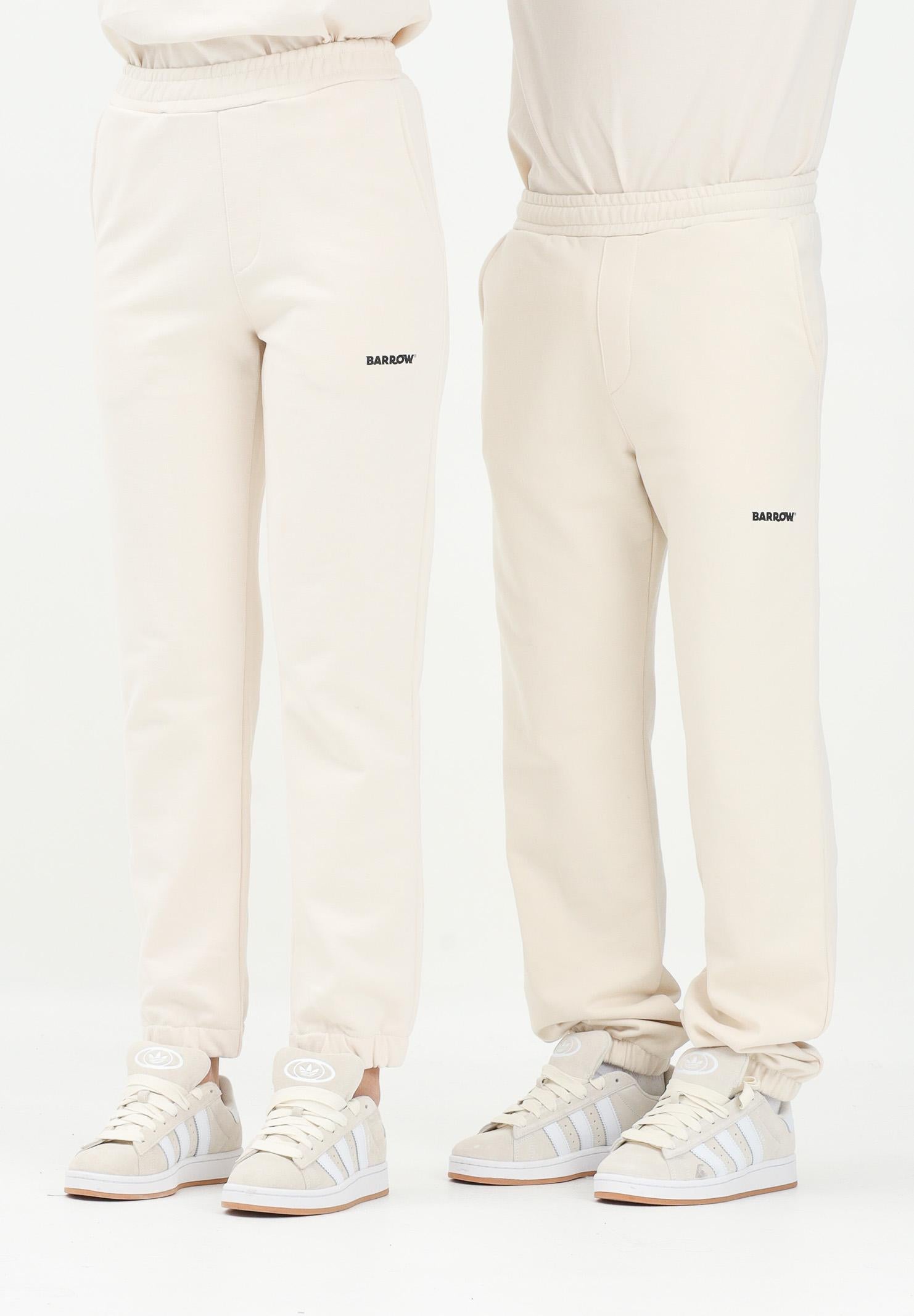 BARROW Pantalone sportivo vaniglia per uomo e donna con stampa logo S5BWUAFP085 BW029 BARROW