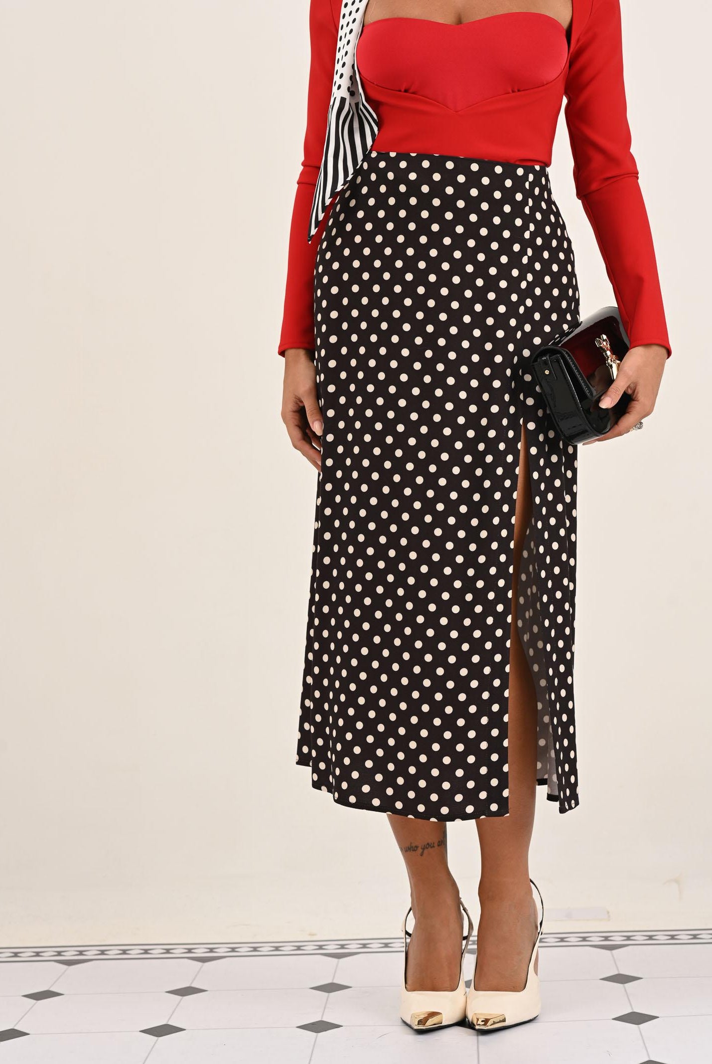 MAR DE MARGARITAS Gonna midi Roxana moro da donna con fantasia a pois MMABW01316 MA57 Mar de margaritas