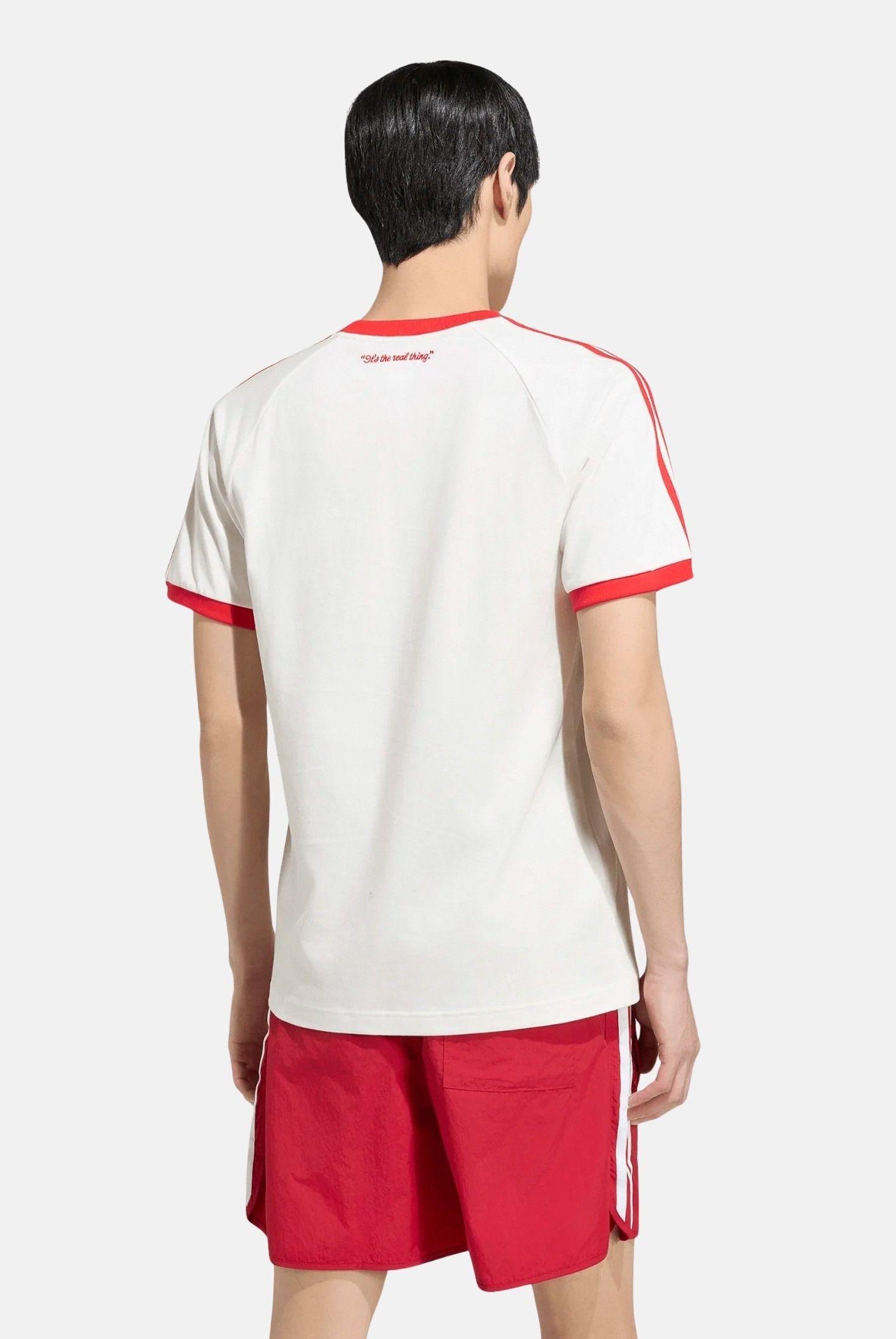ADIDAS ORIGINALS T-shirt Coca-Cola Classic Sport Cali Off White bianco e rosso da uomo KY2114 . ADIDAS ORIGINALS