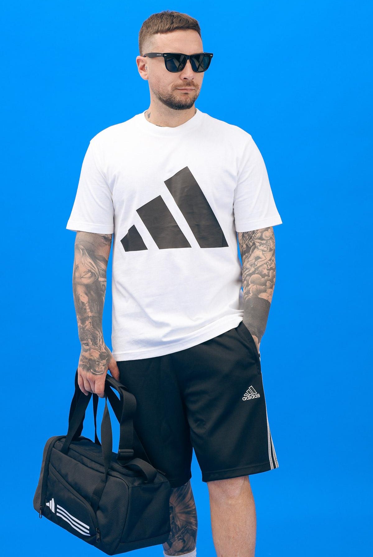 ADIDAS PERFORMANCE T-shirt a manica corta Essentials Big Logo bianca da uomo JE8943 . ADIDAS PERFORMANCE