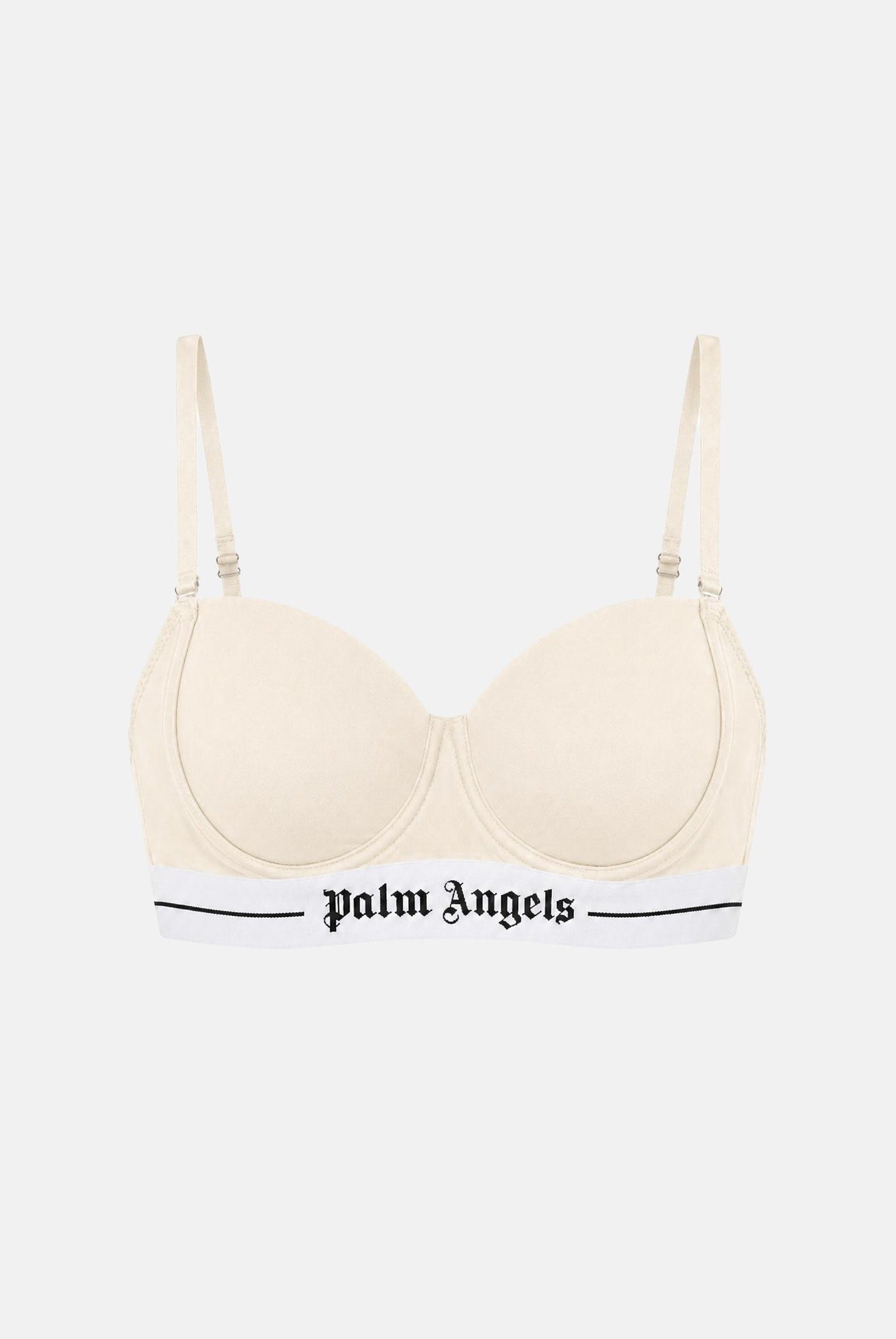 PALM ANGELS Reggiseno con fascia logo colore Ivory, avorio/bianco, da donna. PLA1UWTP05SI IV PALM ANGELS