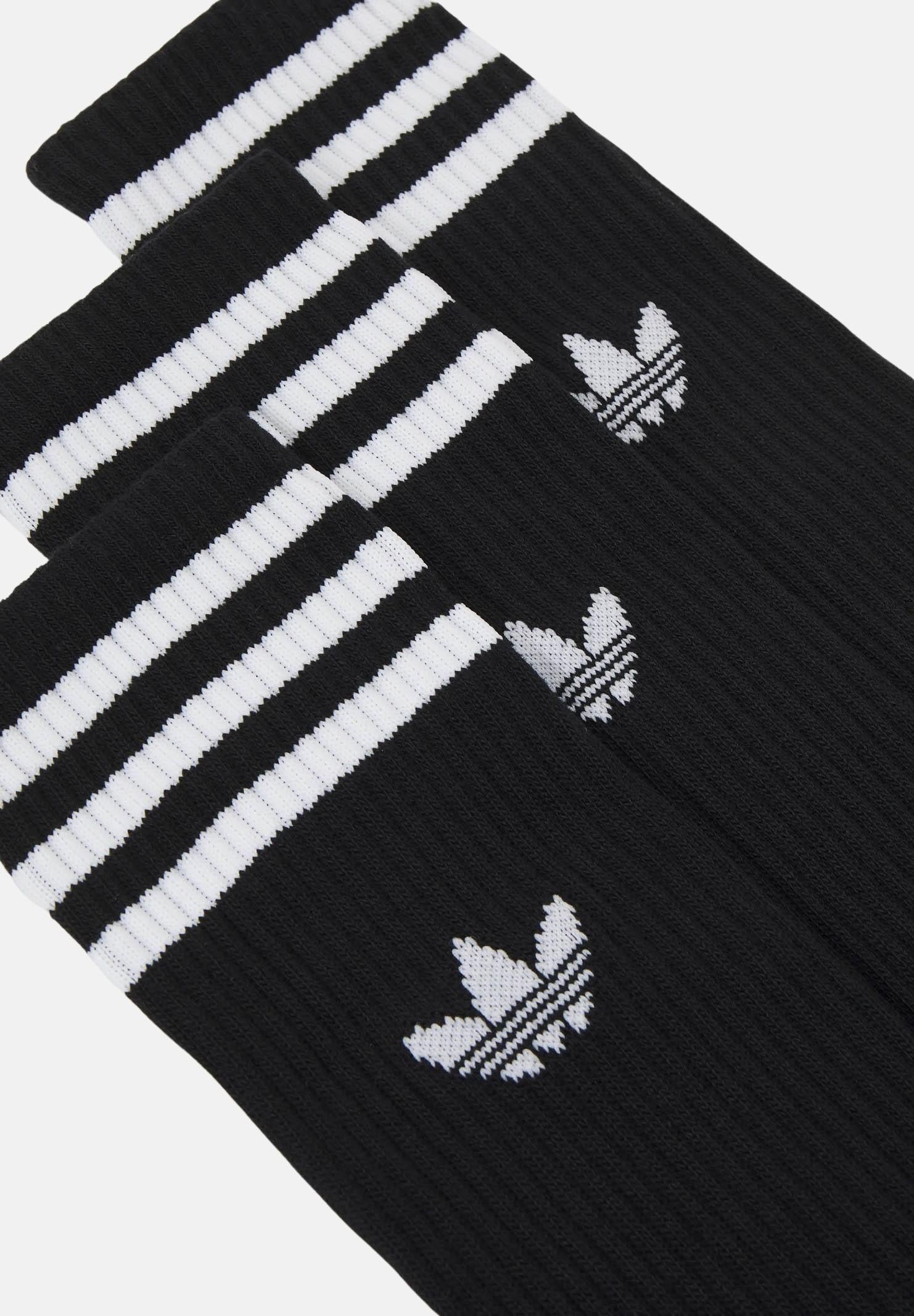 ADIDAS ORIGINALS Set da tre paia di calzini Solid Crew neri per uomo e donna IL5015 . ADIDAS ORIGINALS