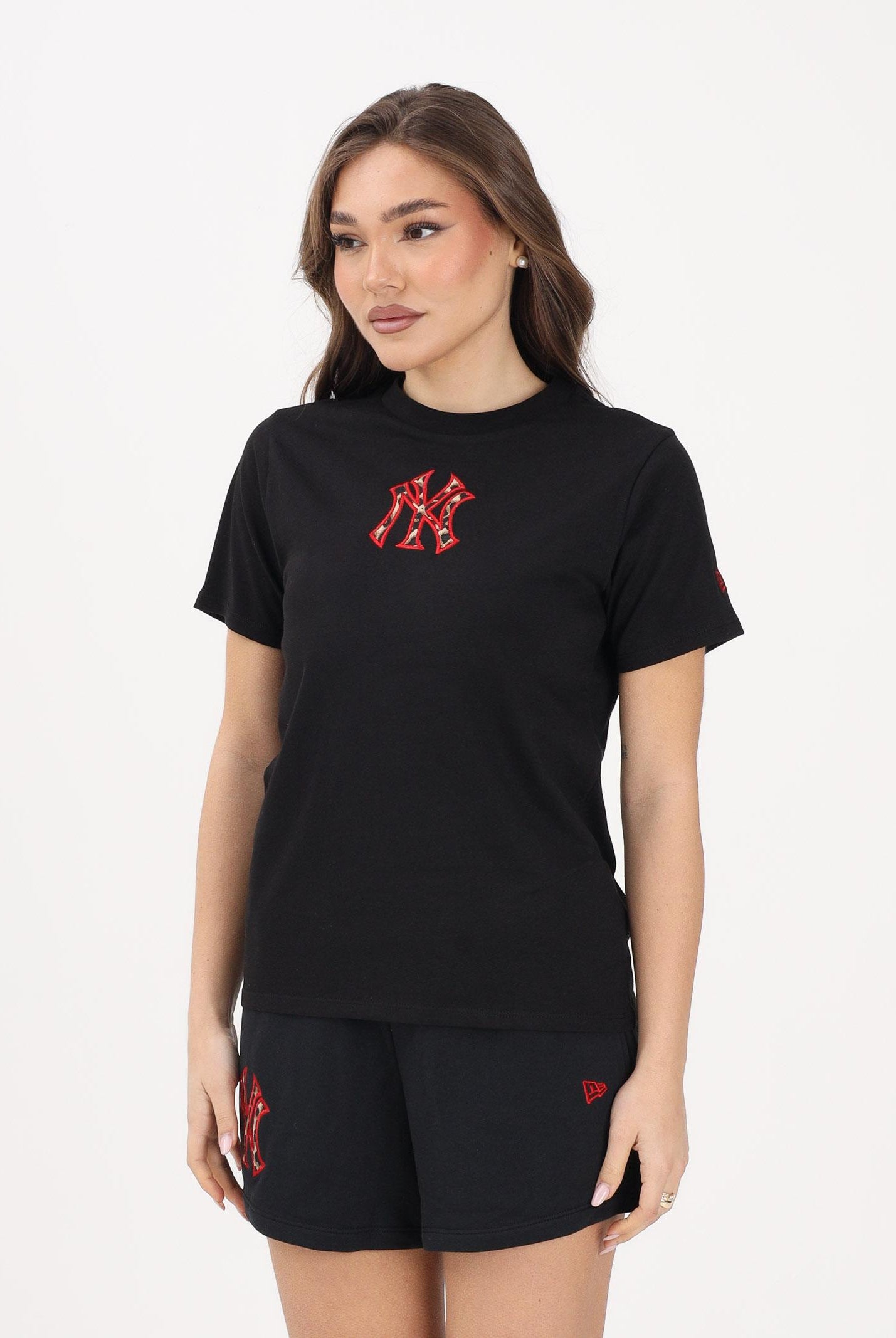 NEW ERA T-shirt a manica corta New York Yankees MLB Infill nera da donna 60771612 . NEW ERA
