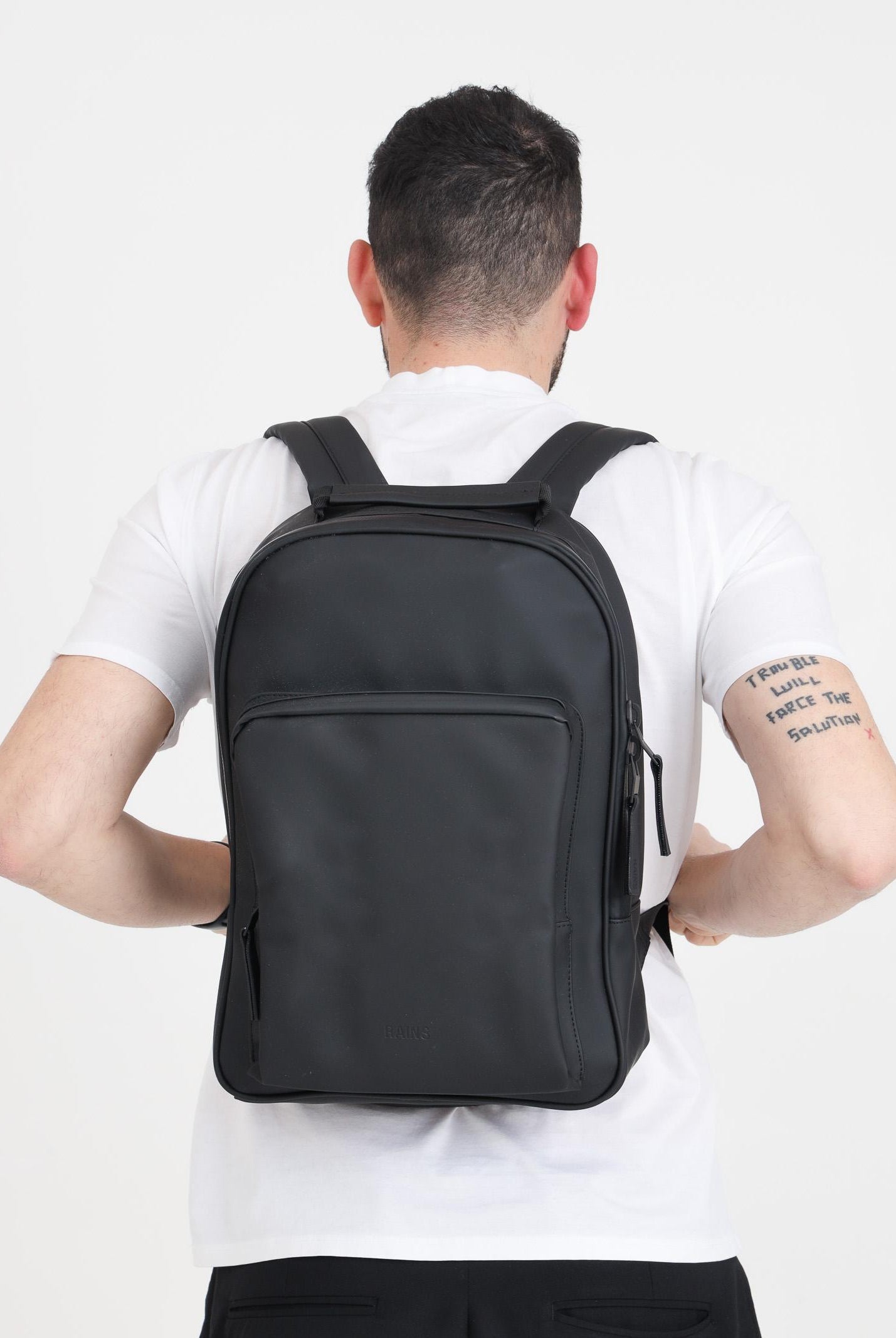 RAINS Zaino Book Daypack nero per uomo e donna RA13260 BLA RAINS
