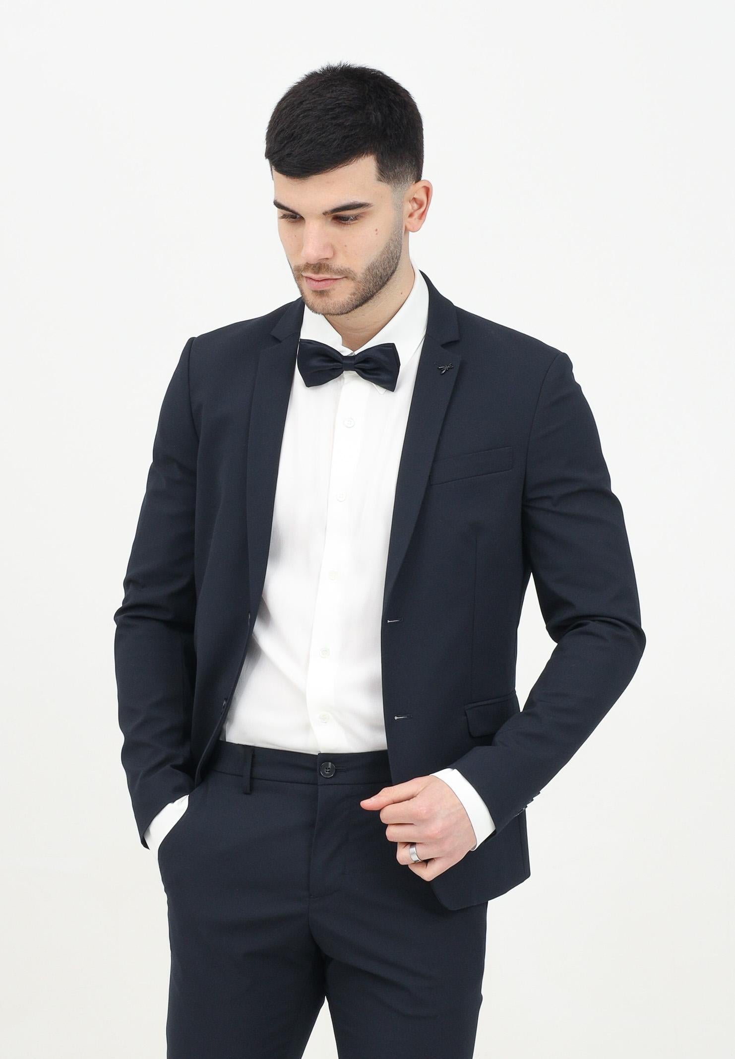 PATRIZIA PEPE Giacca monopetto blu da uomo con dettaglio spilla logo fly 5SS652/A2LH C382 PATRIZIA PEPE