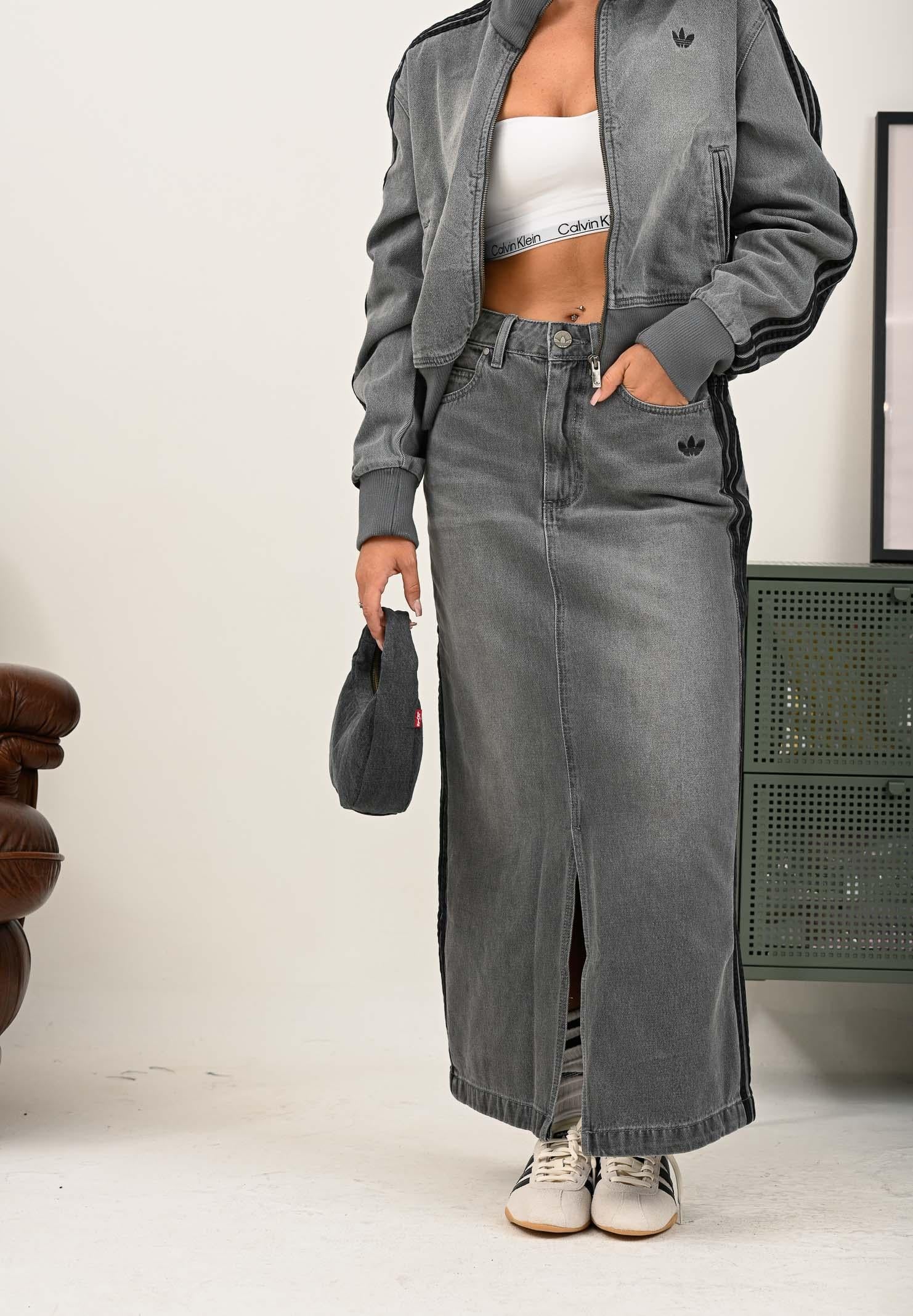 ADIDAS ORIGINALS Gonna Adicolor 3-Stripes in denim grigio da donna JW2659 ADIDAS ORIGINALS