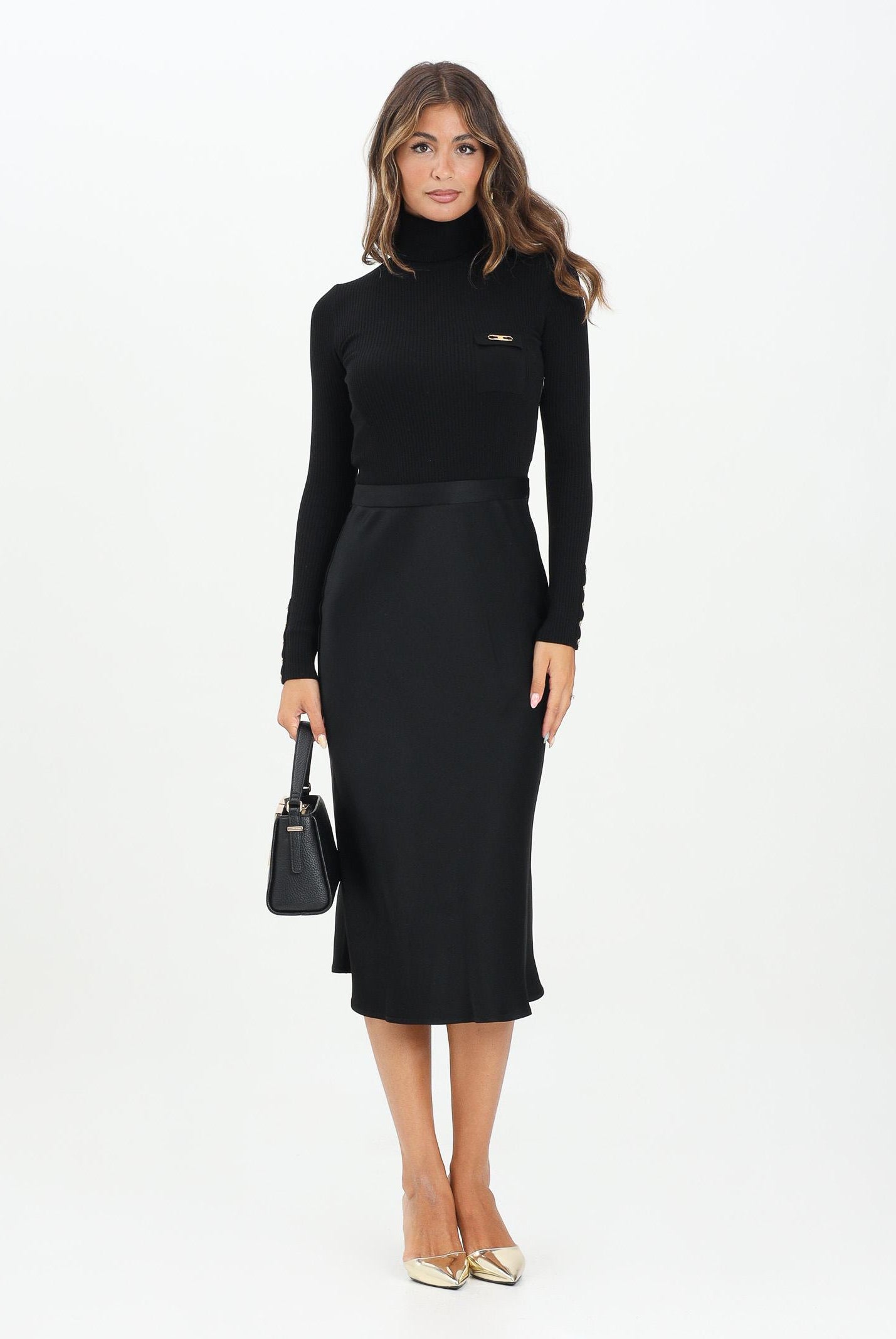 ELISABETTA FRANCHI Abito midi nero da donna AM06B56E2 110 ELISABETTA FRANCHI