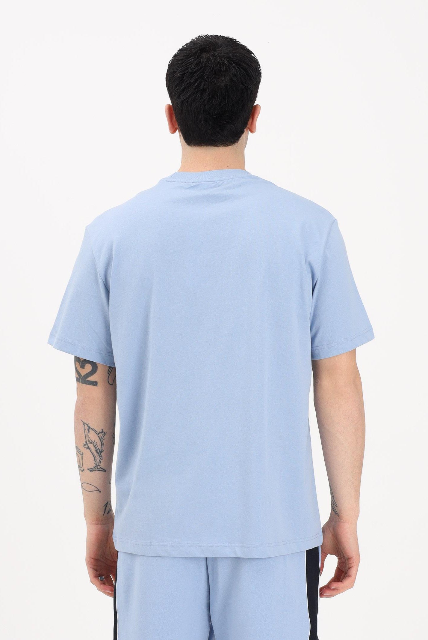 LACOSTE T-shirt a manica corta celeste da uomo con motivo color block TH0896 3PT LACOSTE