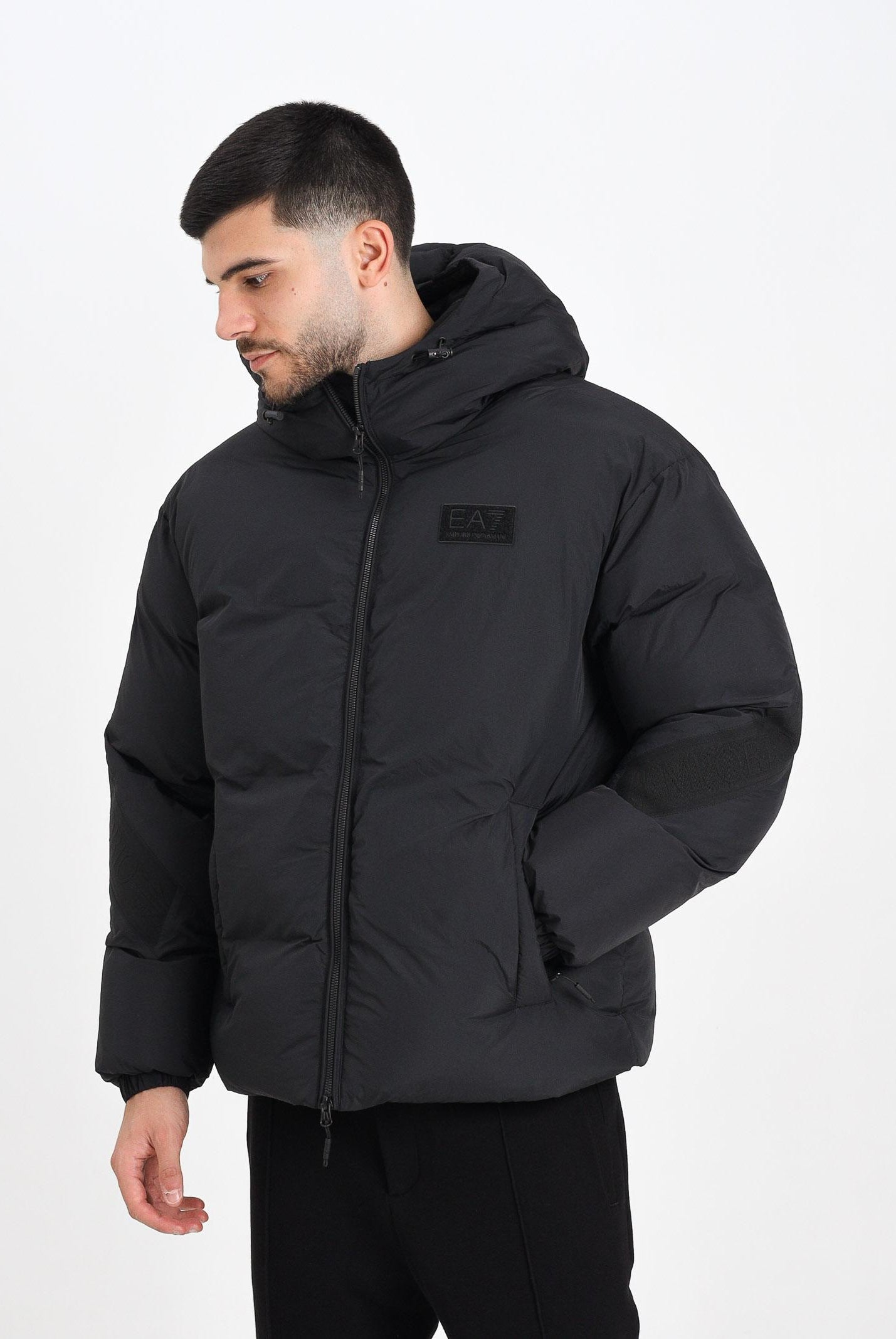 EA7 Piumino nero da uomo con logo 7M000699AF15951 UC001 EA7