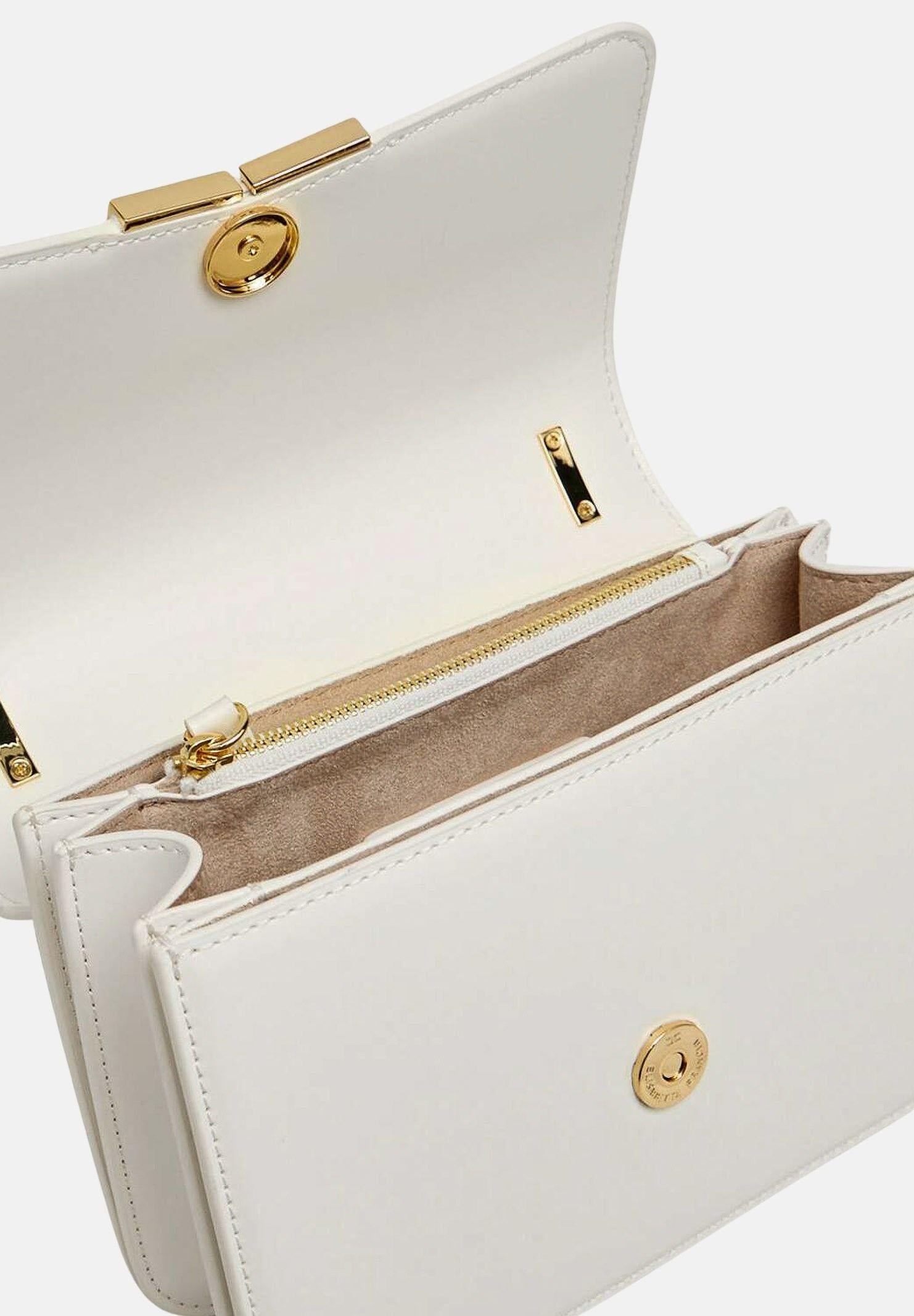 ELISABETTA FRANCHI Borsa a tracolla avorio da donna con logo BS91A61E2 360 ELISABETTA FRANCHI