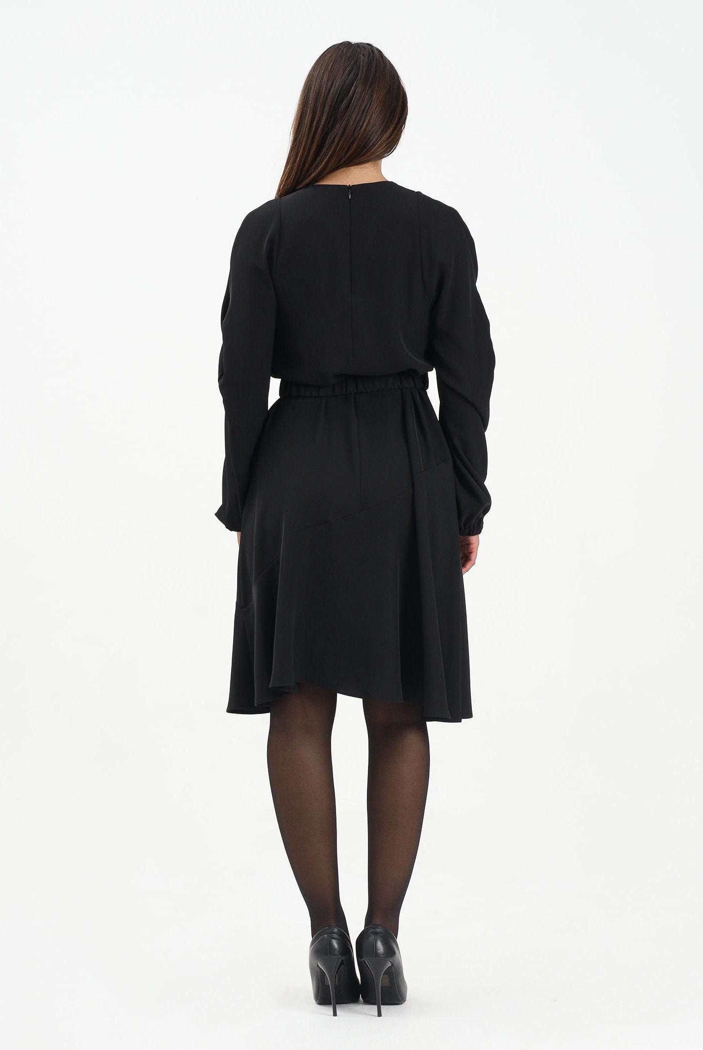 PINKO Abito longuette nero da donna con cintura Love Birds 105727A2U2 Z99 PINKO