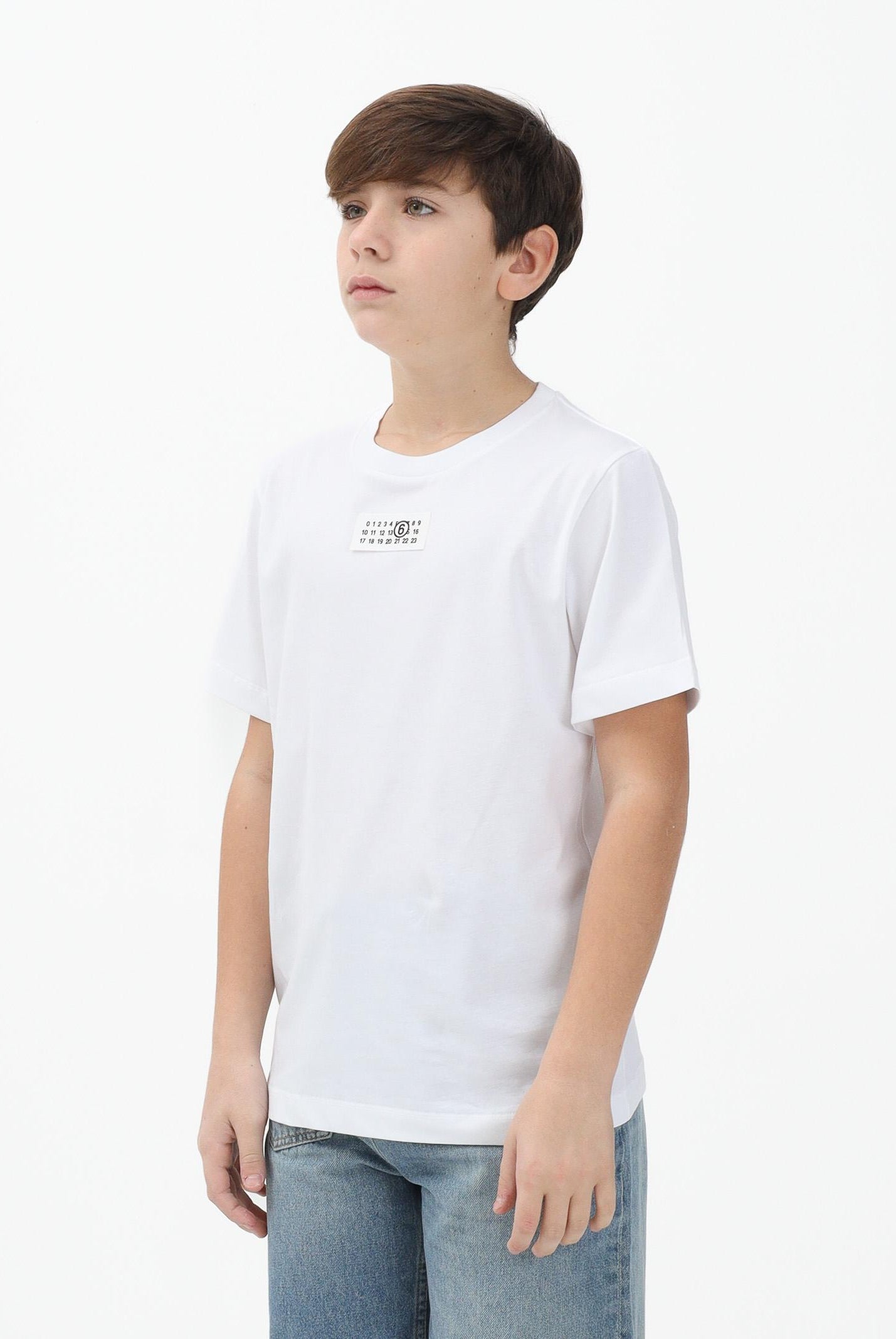 MAISON MARGIELA T-shirt a manica corta bianca per donna, ragazzi e bambini con logo M61022MM04I M6100 MAISON MARGIELA