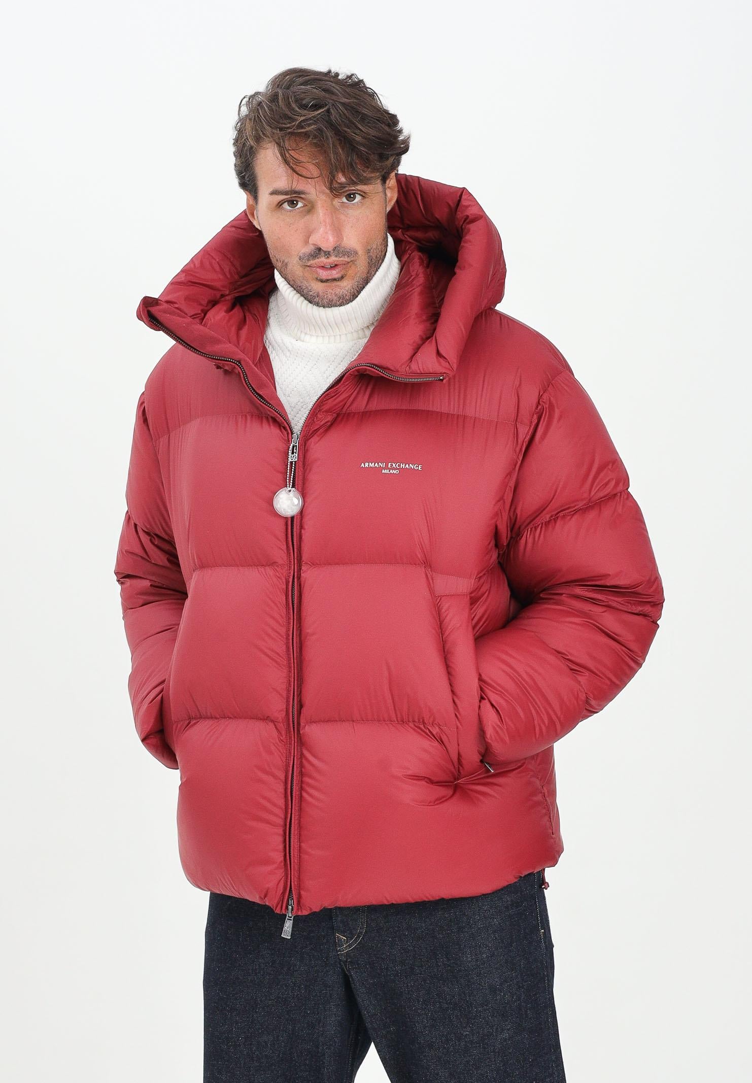 ARMANI EXCHANGE Piumino bordeaux da uomo con logo XM001115AF16589 UA328 ARMANI EXCHANGE