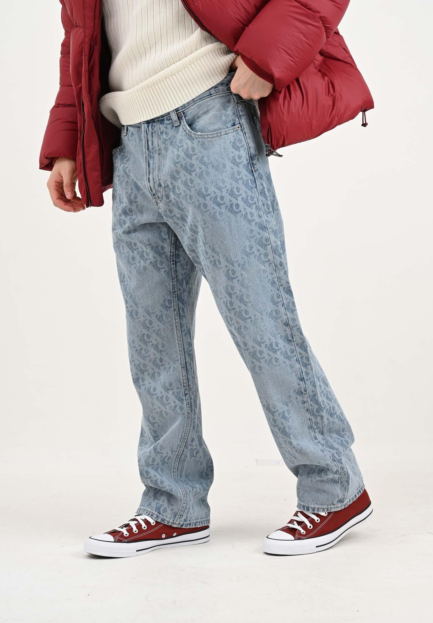 CALVIN KLEIN JEANS Jeans 90's Straight in denim chiaro da uomo con stampa logo LV04RC721GX6J CALVIN KLEIN JEANS