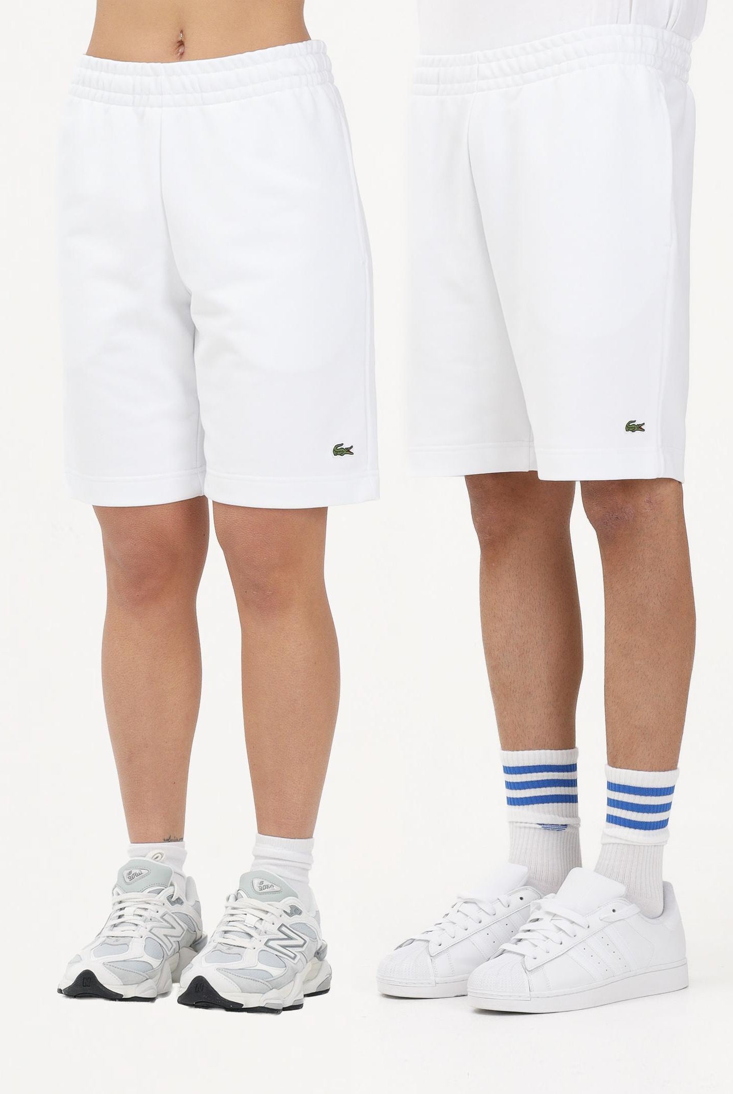 LACOSTE Shorts sportivo bianco per uomo e donna con logo GH9860 001 LACOSTE