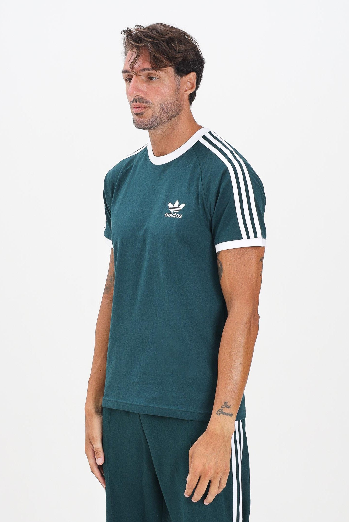 ADIDAS ORIGINALS T-shirt a manica corta Adicolor Classics 3-Stripes verde da uomo JY1374 . ADIDAS ORIGINALS