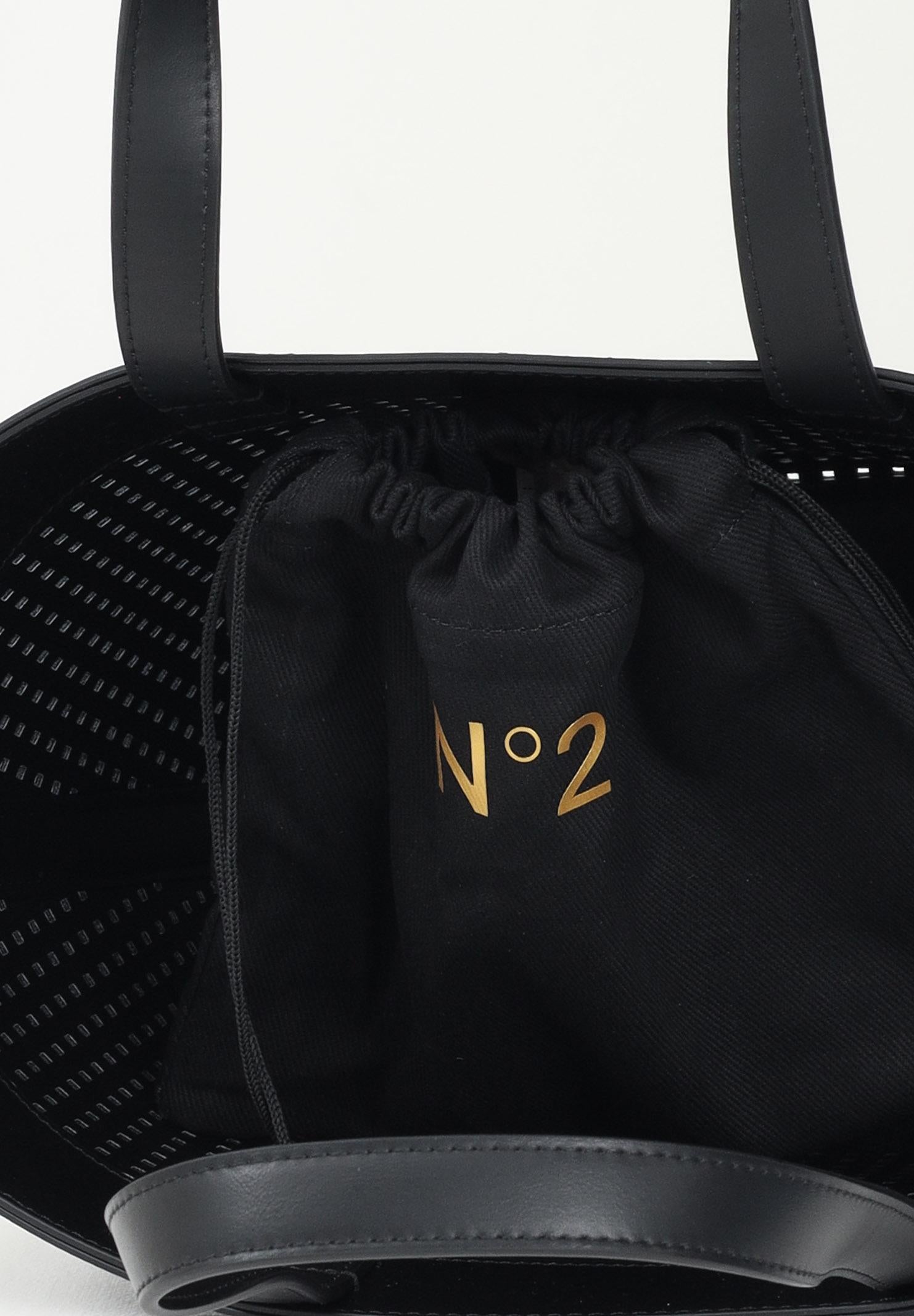 N21 Shopper nera da donna in tessuto spalmato traforato N2104SN0422 0N900 N21