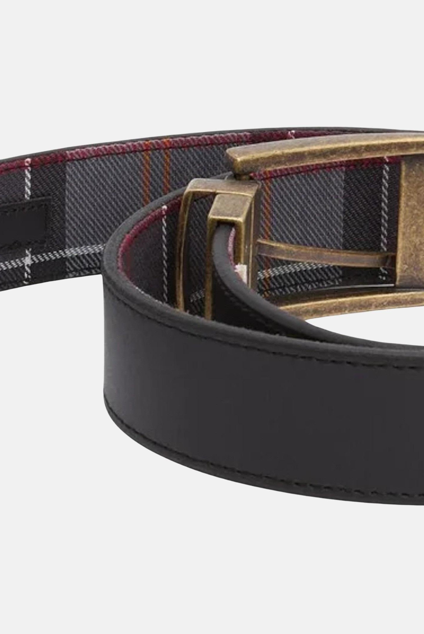 BARBOUR Cintura reversibile nera e tartan da uomo 252MMAC0364 BK11 BARBOUR