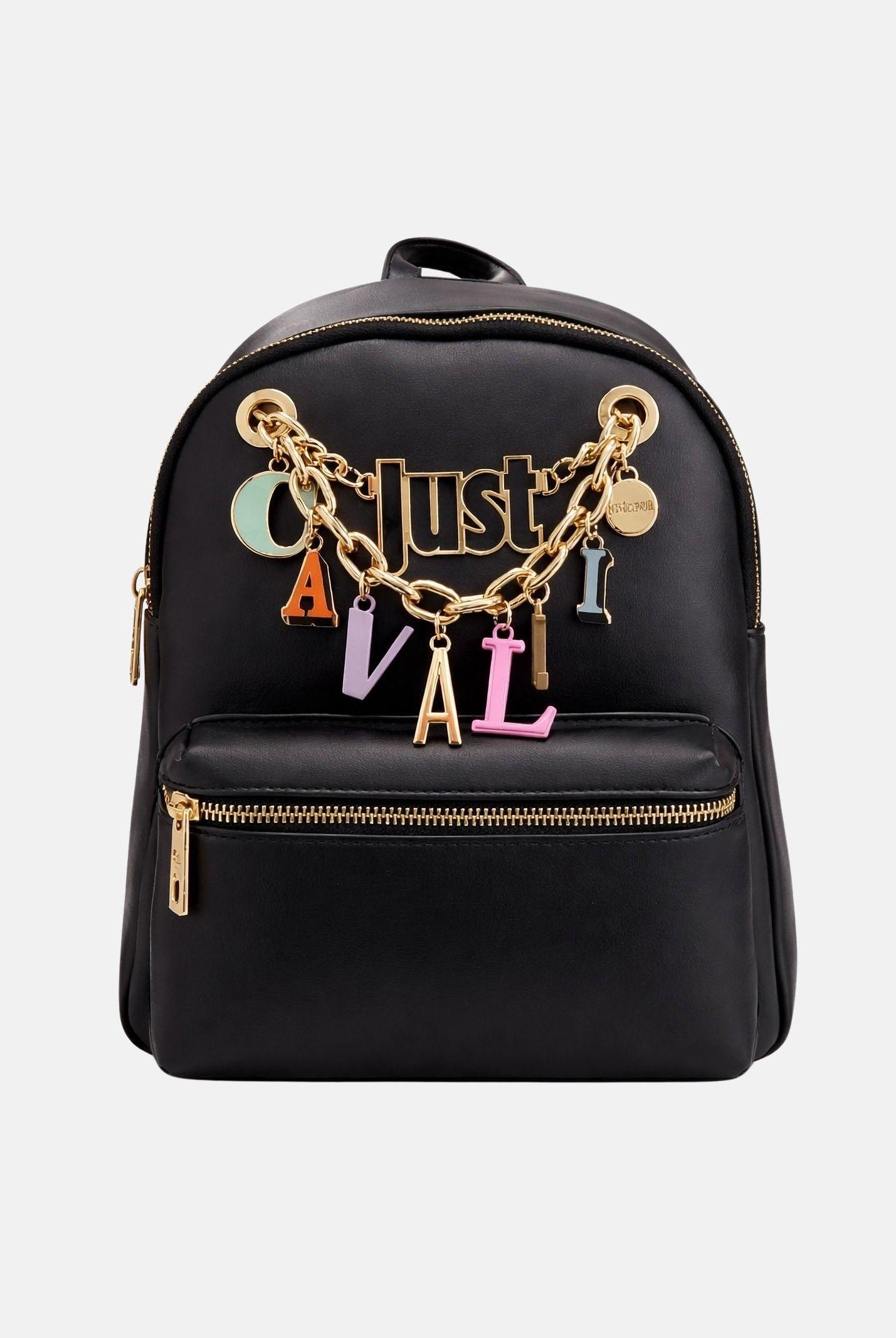 JUST CAVALLI Zaino nero da donna con charm 80RA4BE6ZSD85 899 JUST CAVALLI