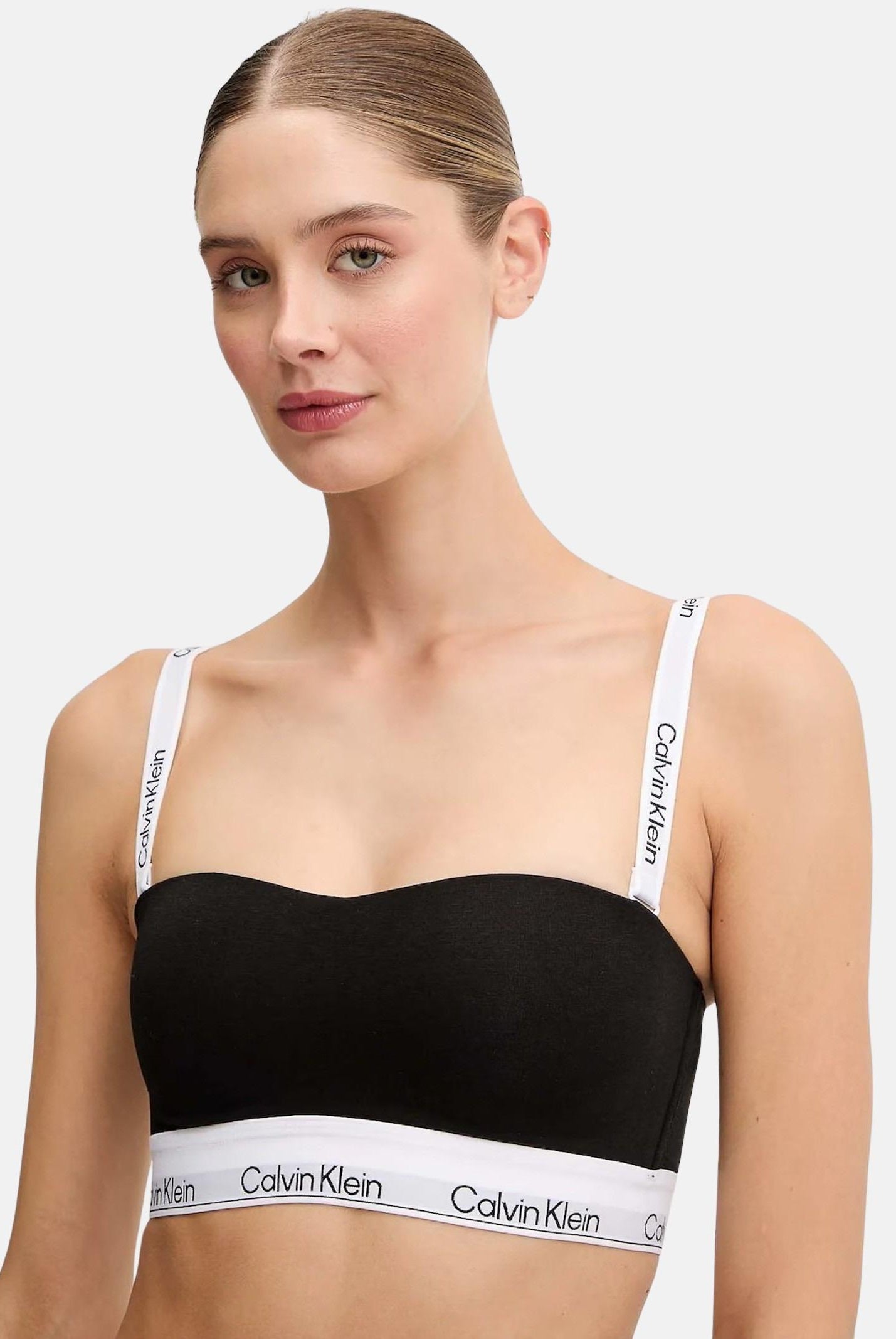 CALVIN KLEIN Bralette nera da donna con fascia logata LV00QF8497 UB1 CALVIN KLEIN