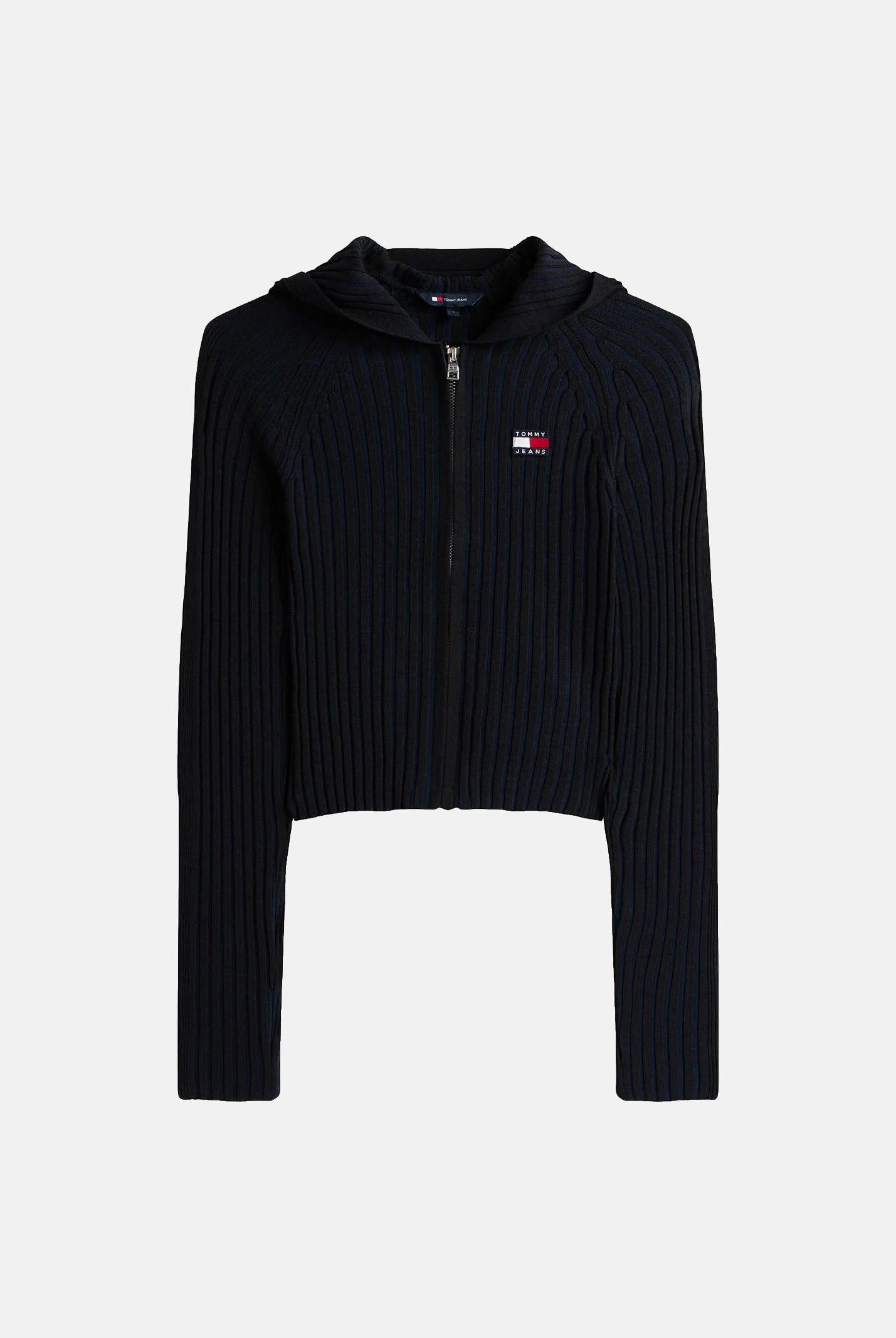 TOMMY JEANS cardigan Ribbed Zip-Thru Slim Cardigan nero da donna. DW0DW20974 BDS TOMMY JEANS