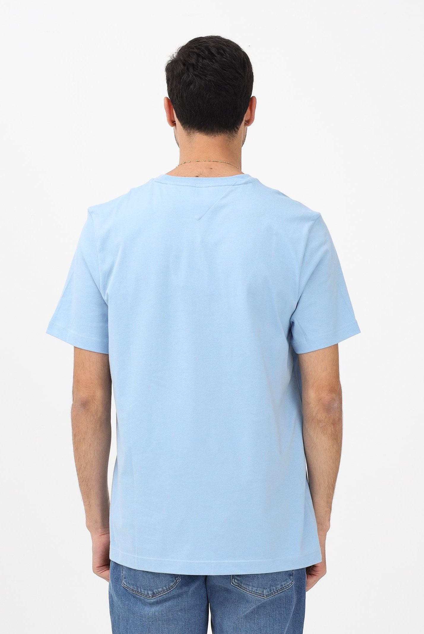 TOMMY HILFIGER T-shirt a manica corta celeste da uomo con logo MW0MW39995 C1Y TOMMY HILFIGER