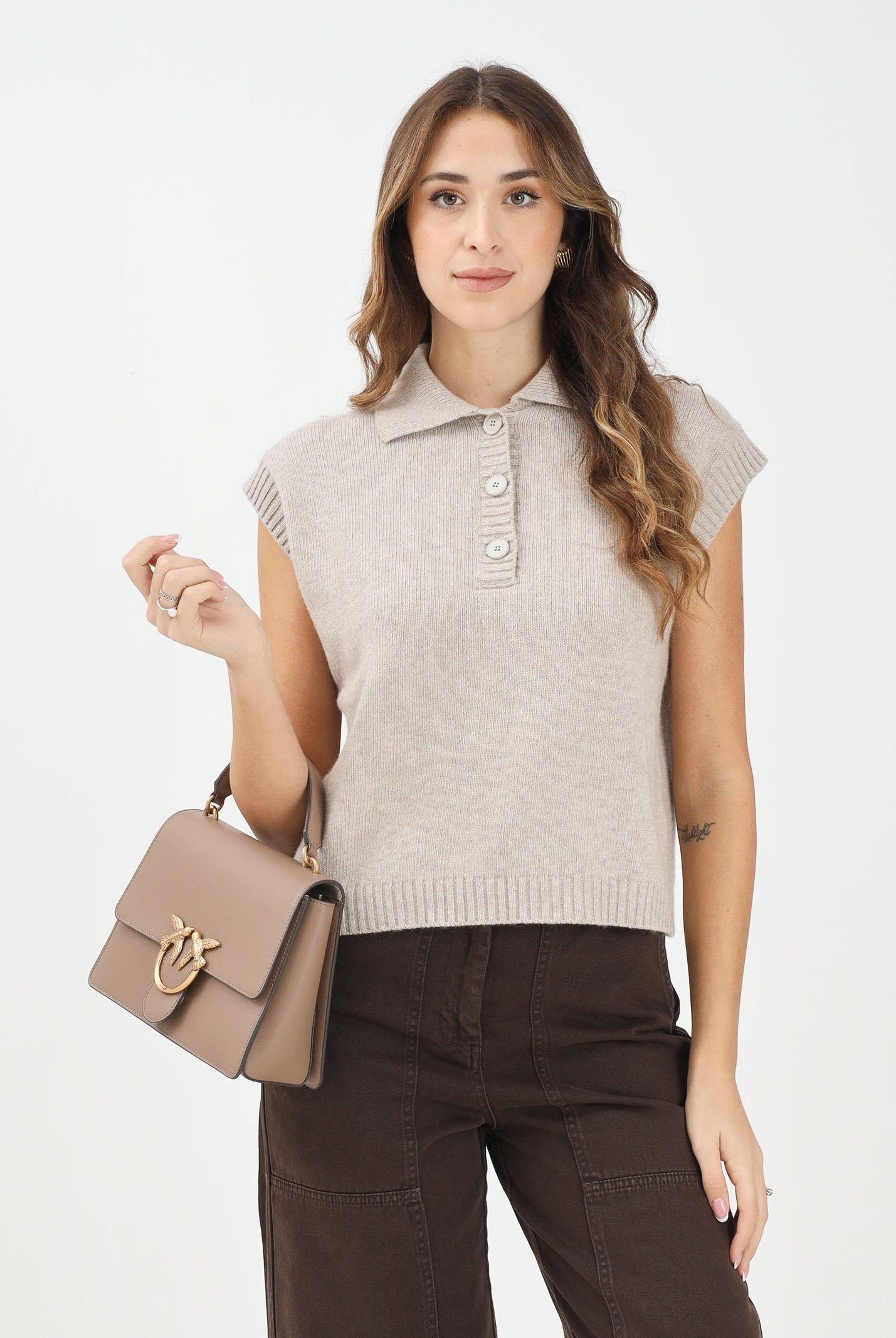 VICOLO Gilet beige da donna 77214F BE VICOLO