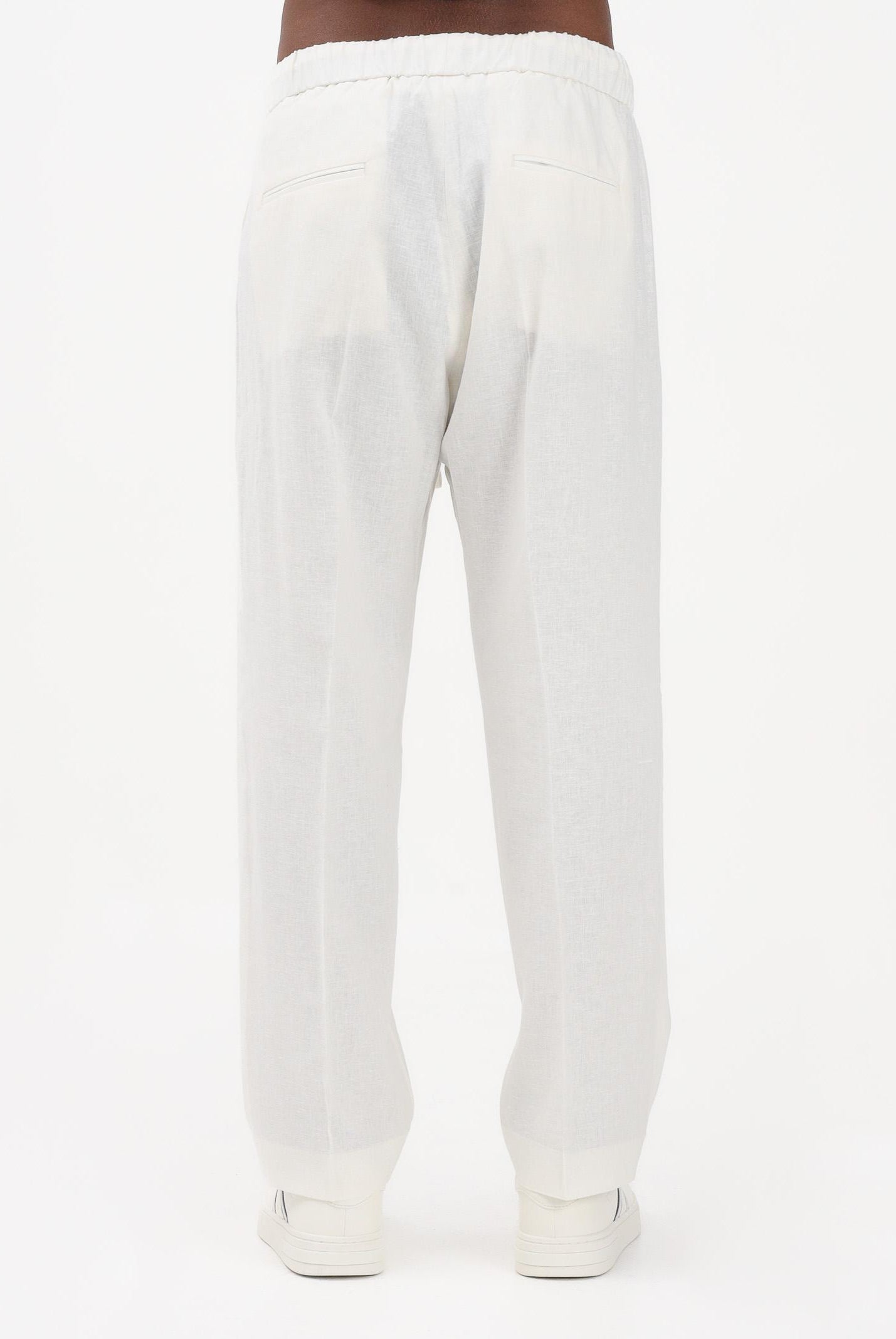 I'M BRIAN Pantalone in lino bianco da uomo PA3702 002 I'M BRIAN