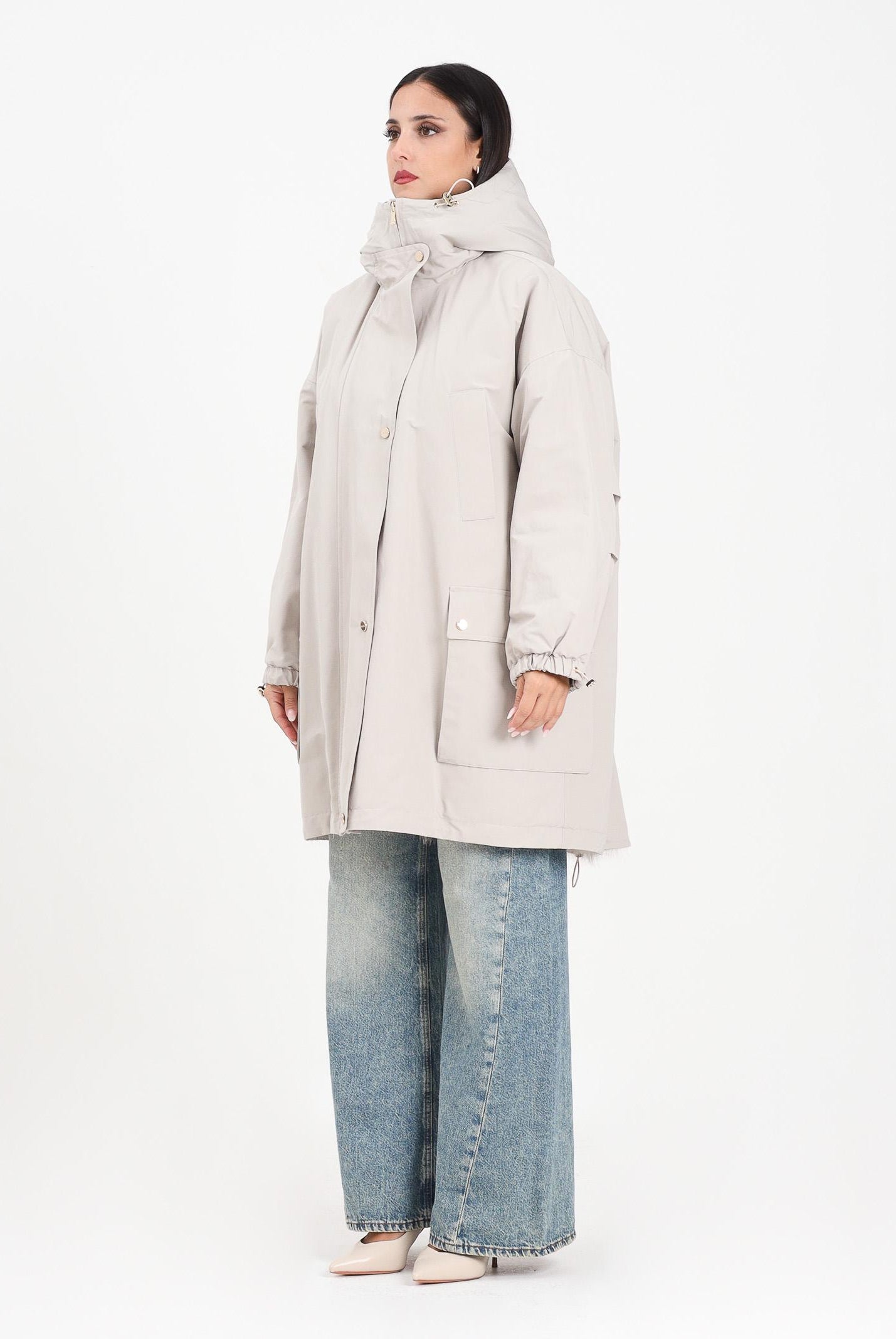 MAX MARA Parka beige da donna con eco pelliccia interna 2526026012600 001 MAX MARA