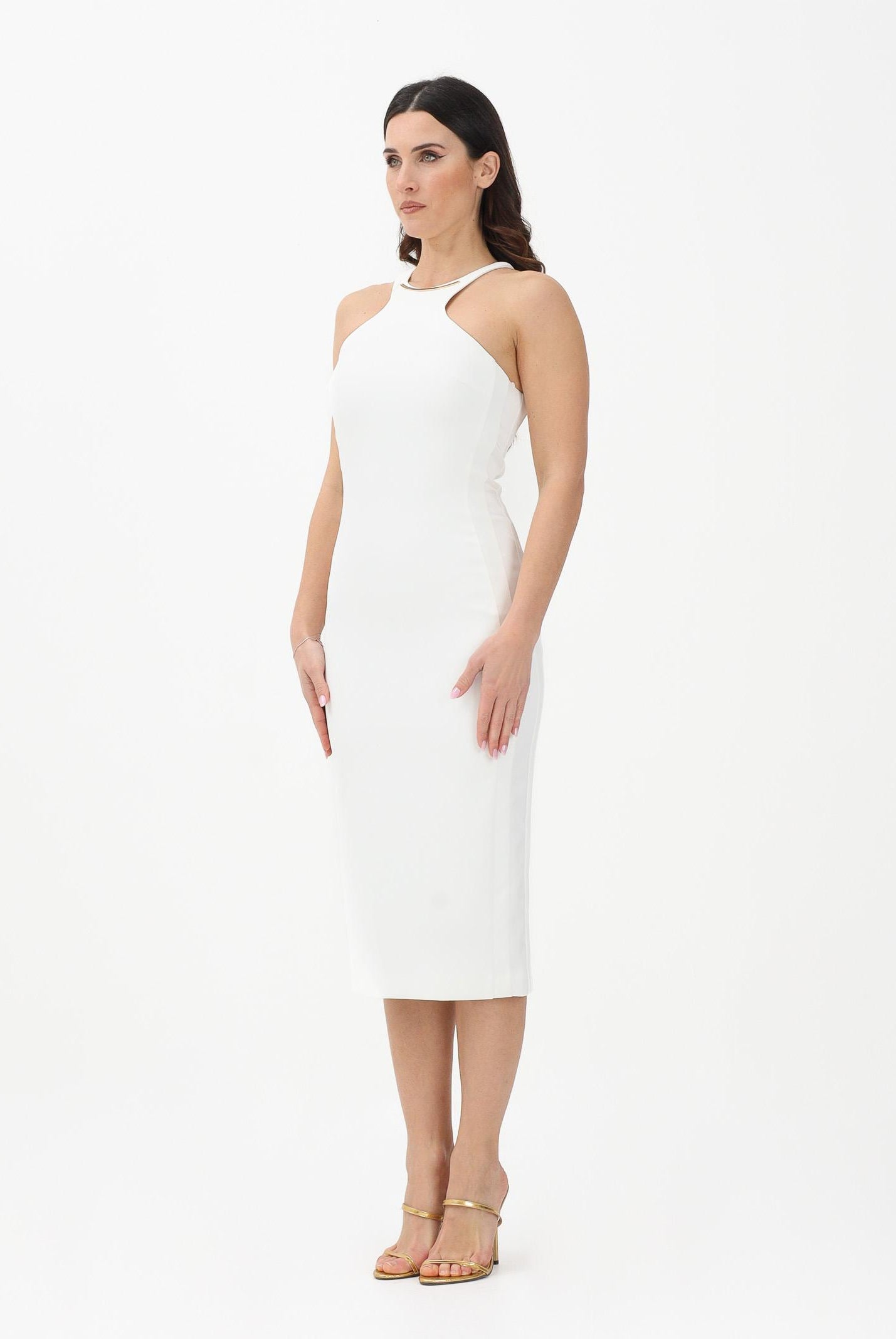 ELISABETTA FRANCHI Abito midi avorio da donna AB91761E2 360 ELISABETTA FRANCHI