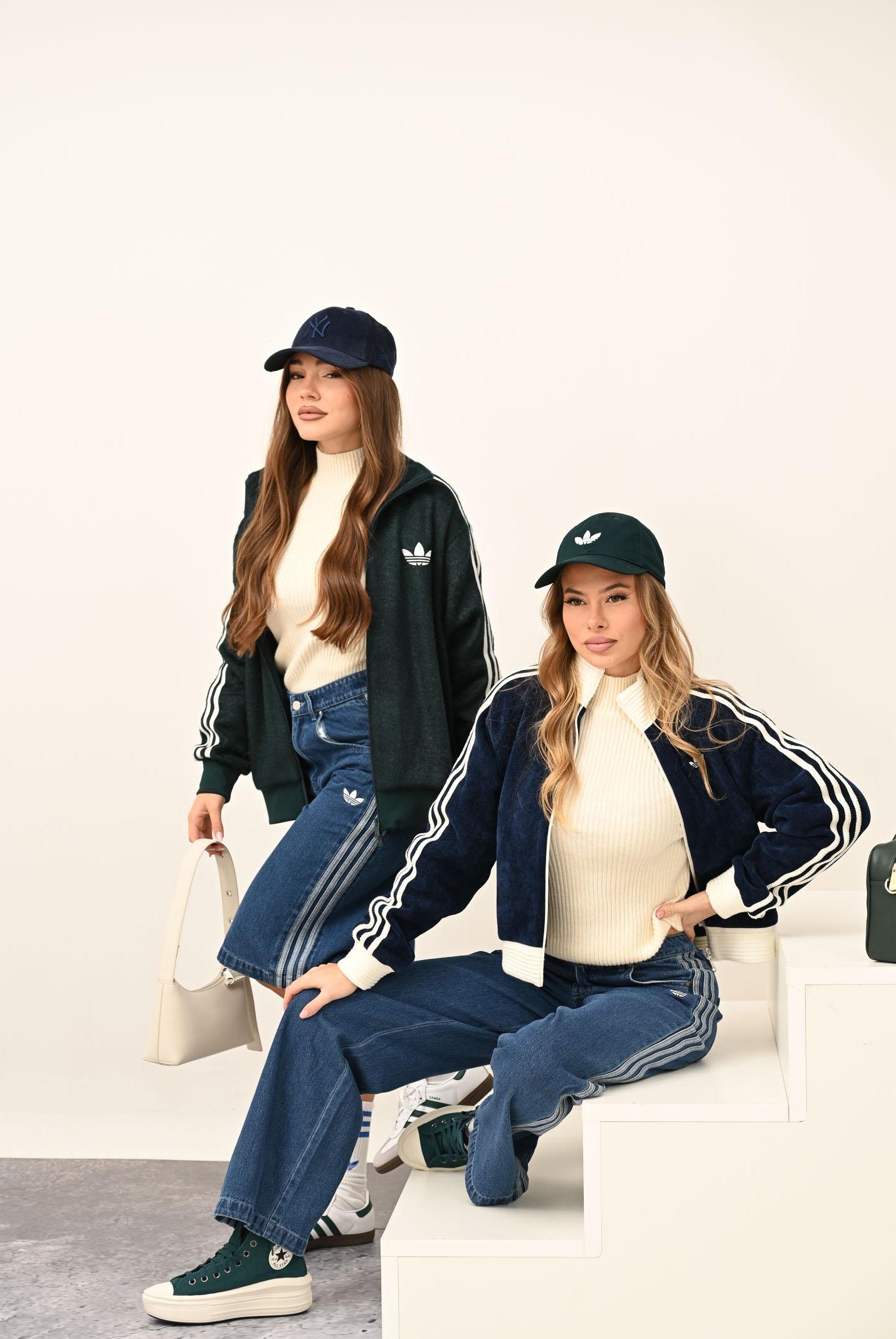 ADIDAS ORIGINALS Felpa con zip MOHAIR FIREBIRD LOOSE verde da donna KS7777 . ADIDAS ORIGINALS