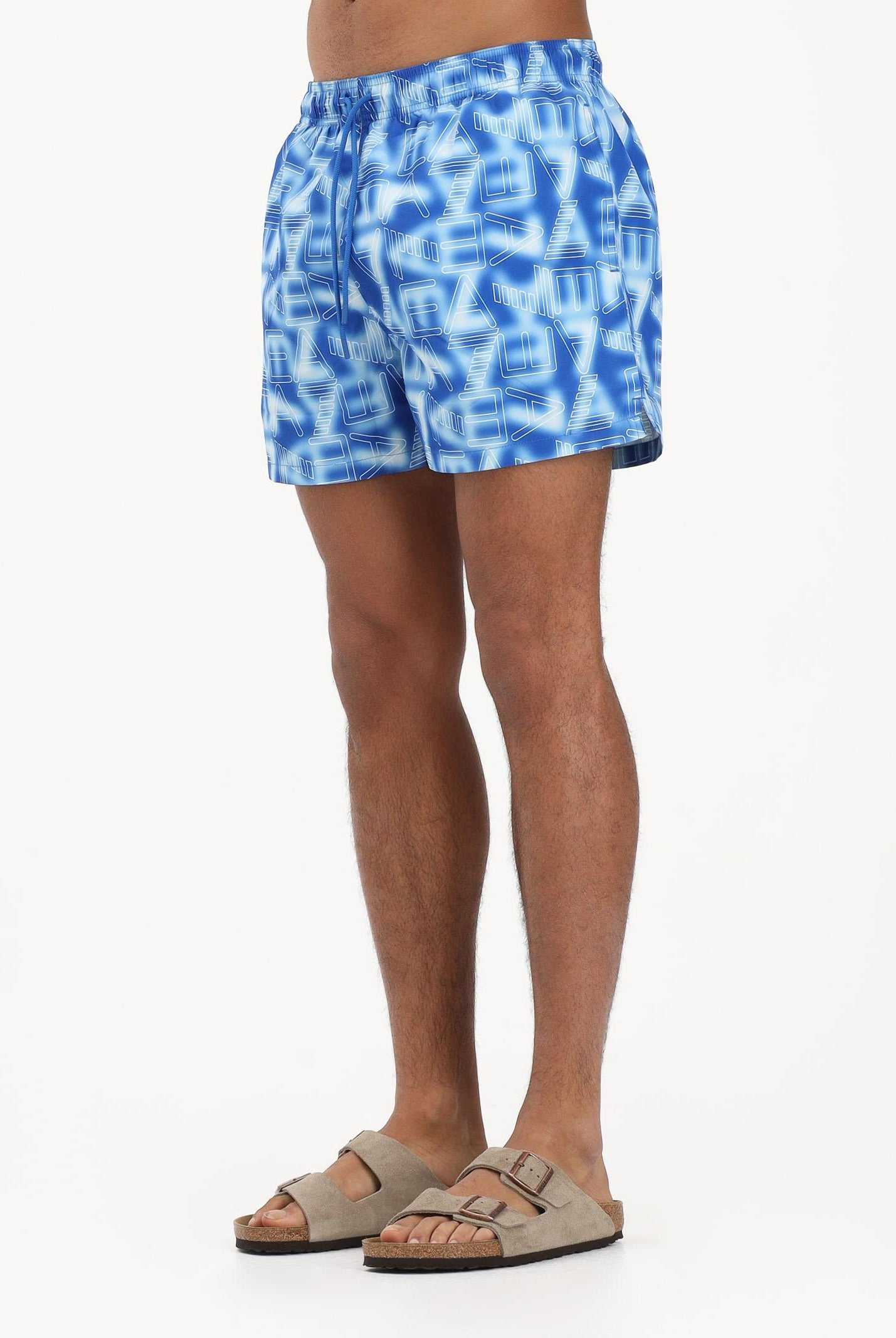 EA7 Shorts mare azzurro da uomo con logo all-over 7M001715AF21250 MB465 EA7